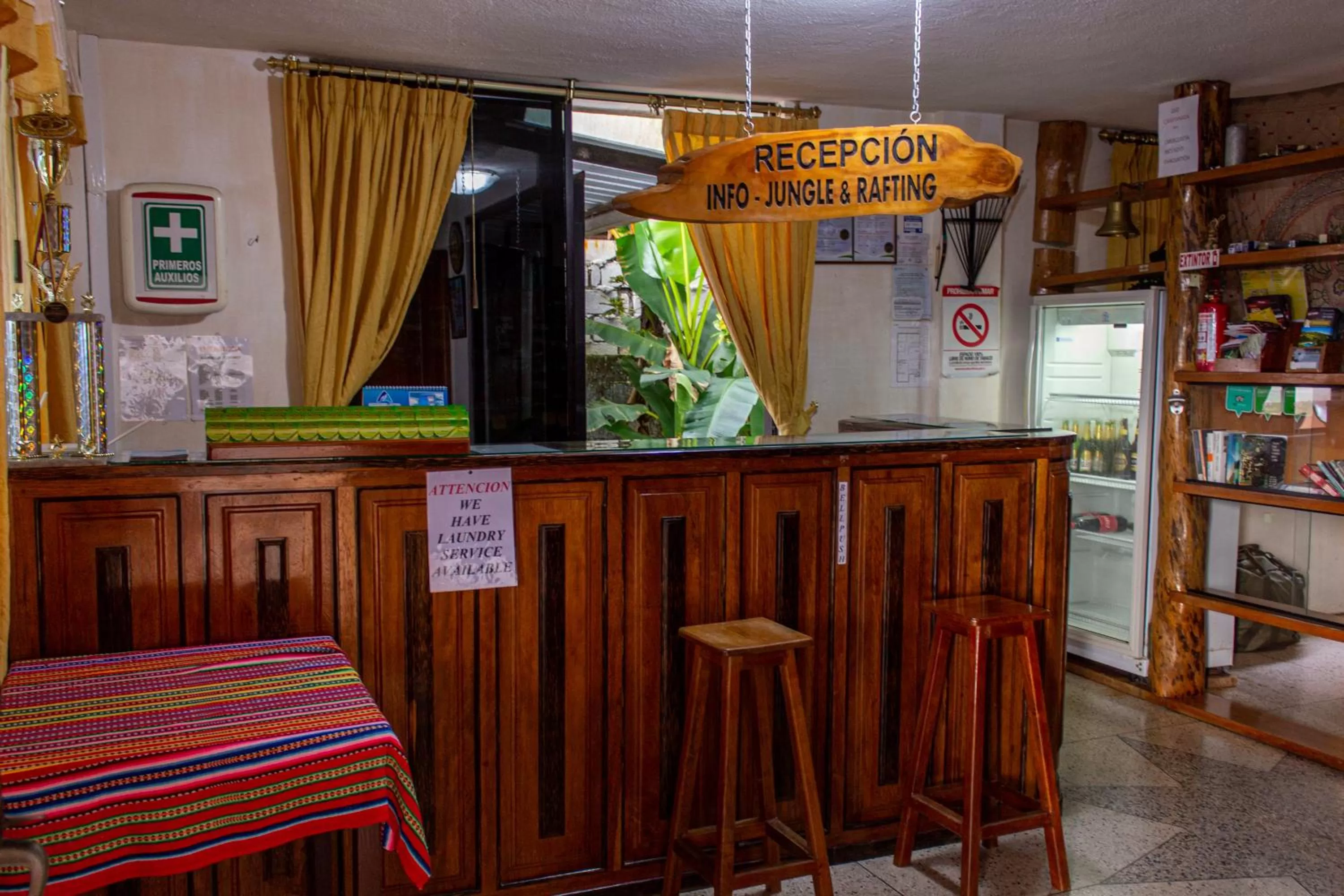 Lobby or reception in Hostal Limoncocha
