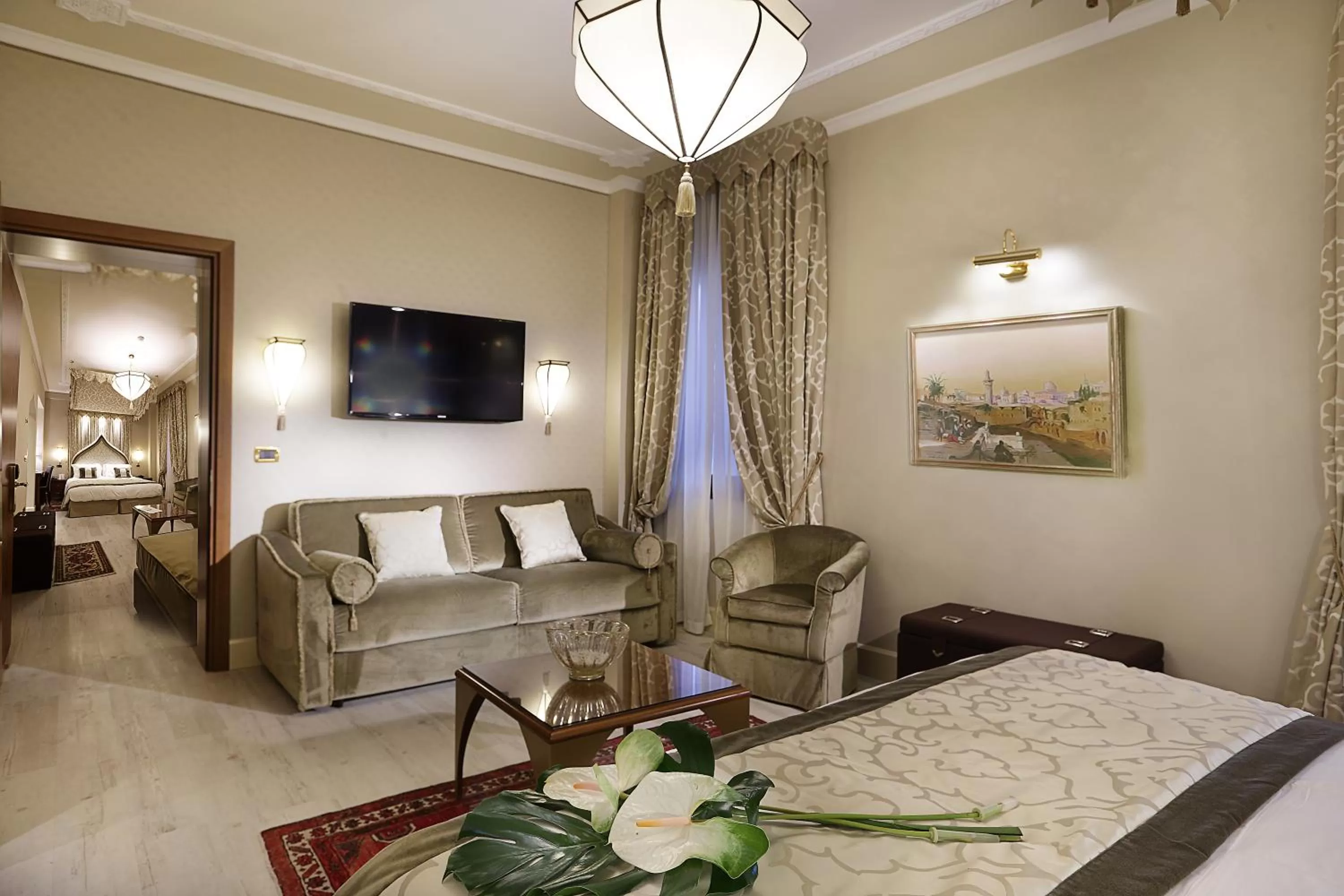 Living room, Bed in Ai Mori d'Oriente