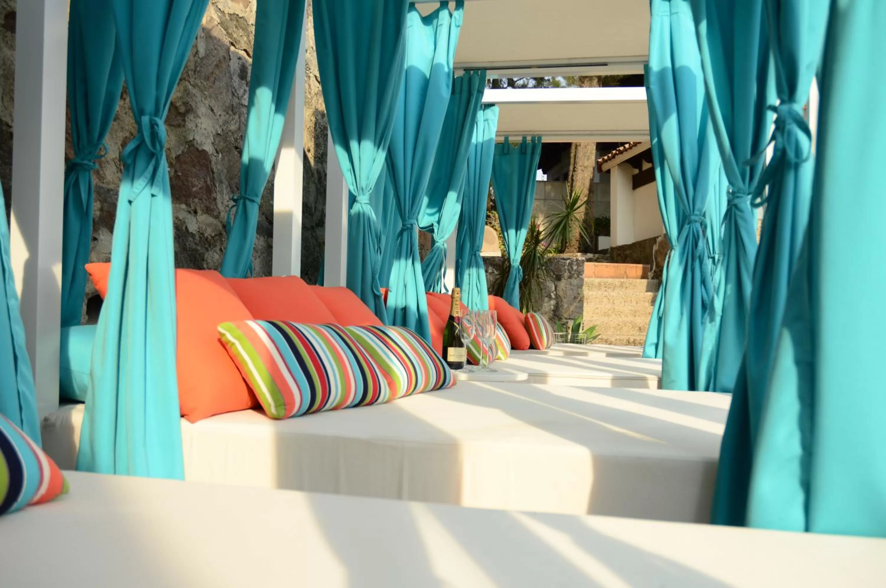 Balcony/Terrace, Bed in Danzaluna Hotel Boutique
