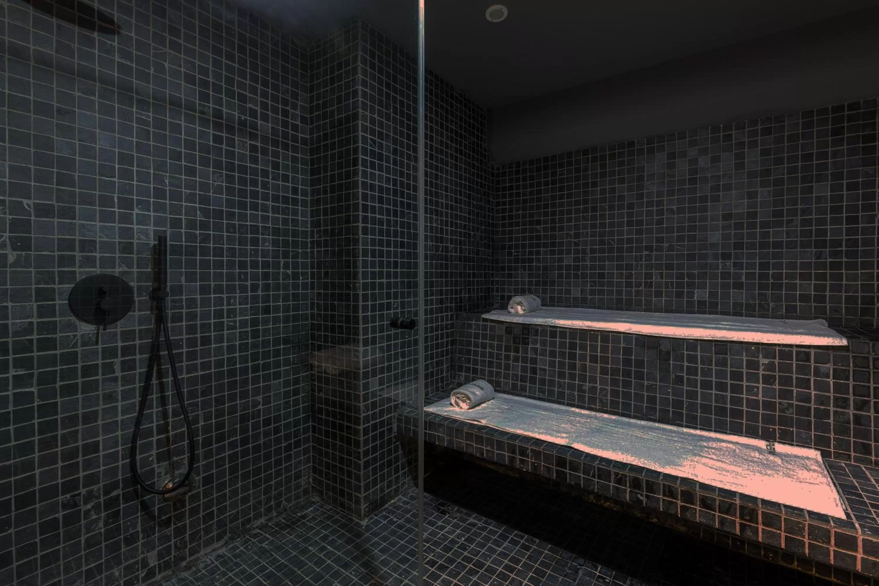 Steam room in The Duke Boutique Suites