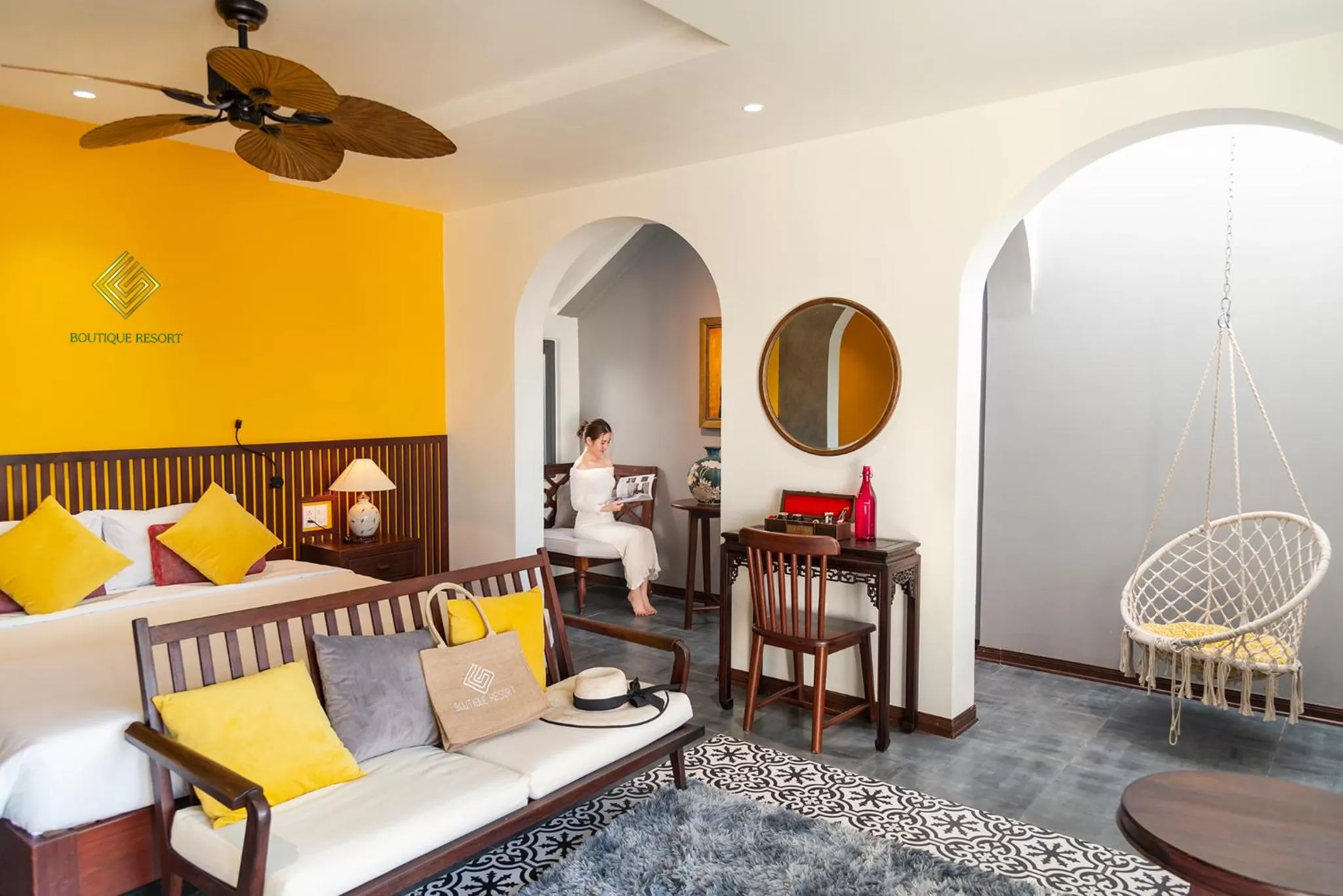 View (from property/room), Bed in G Boutique Retreat Hoi An