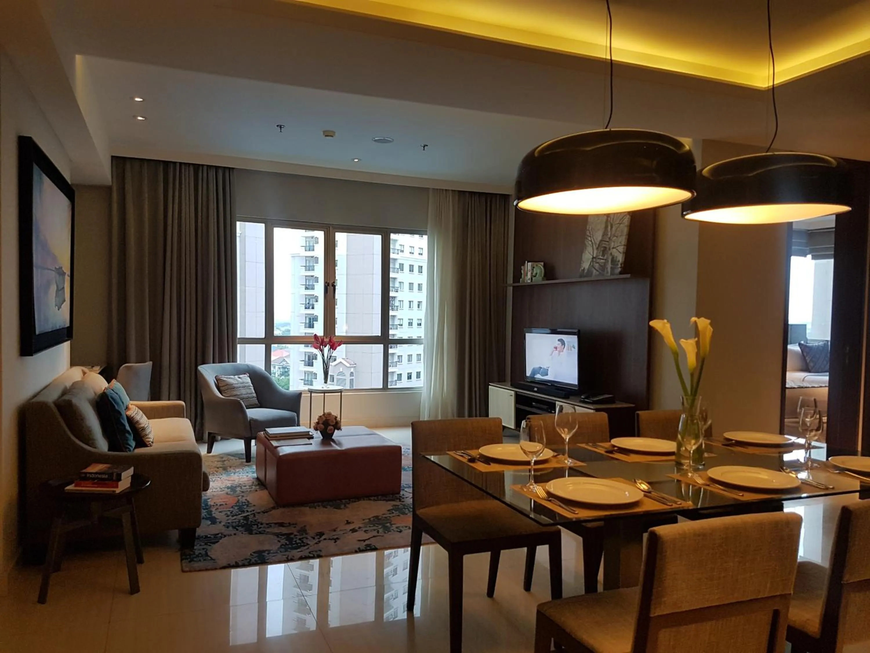 Living room in Ascott Waterplace Surabaya
