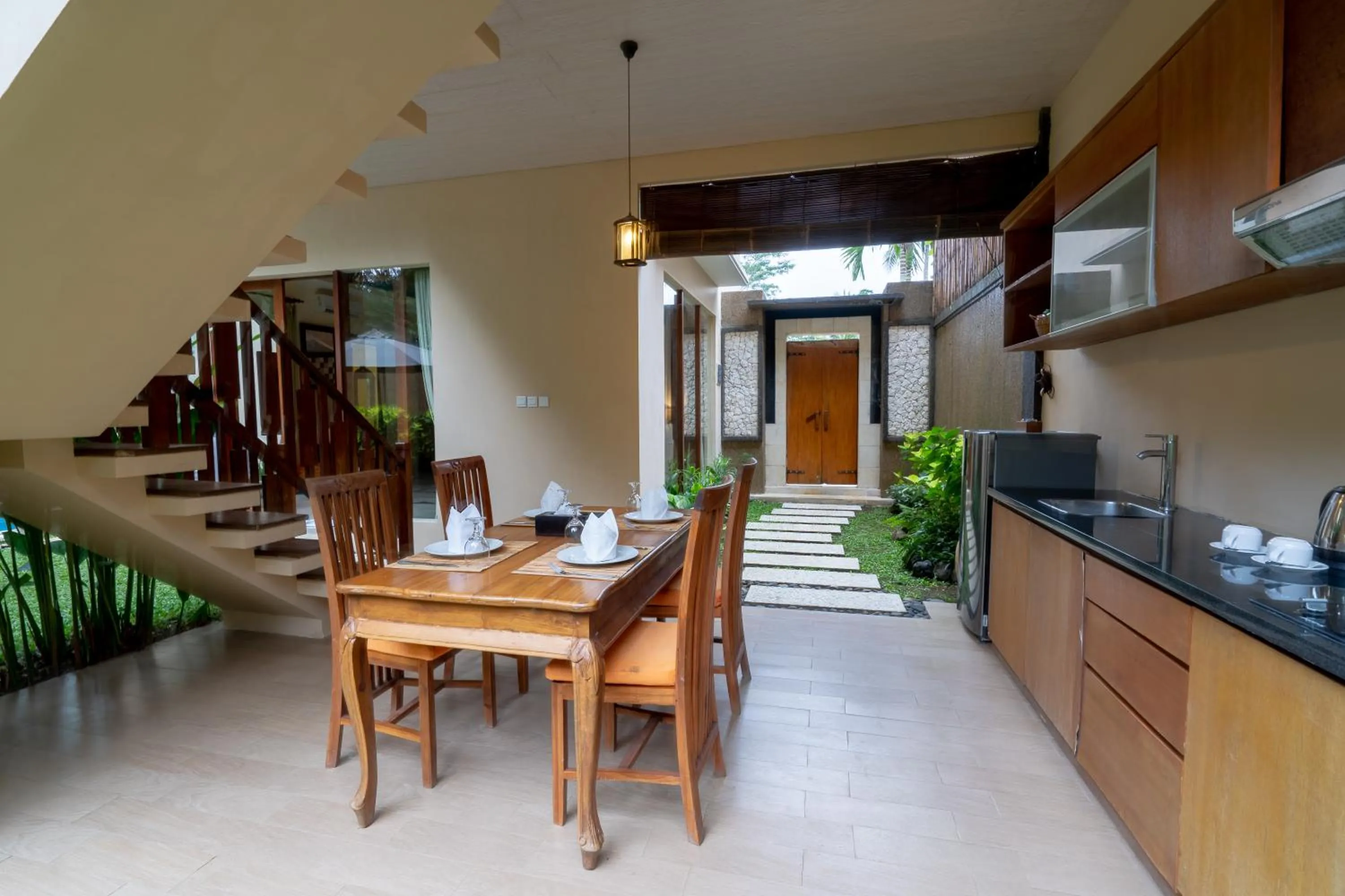Kitchen or kitchenette in Ashoka Tree Resort at Tanggayuda