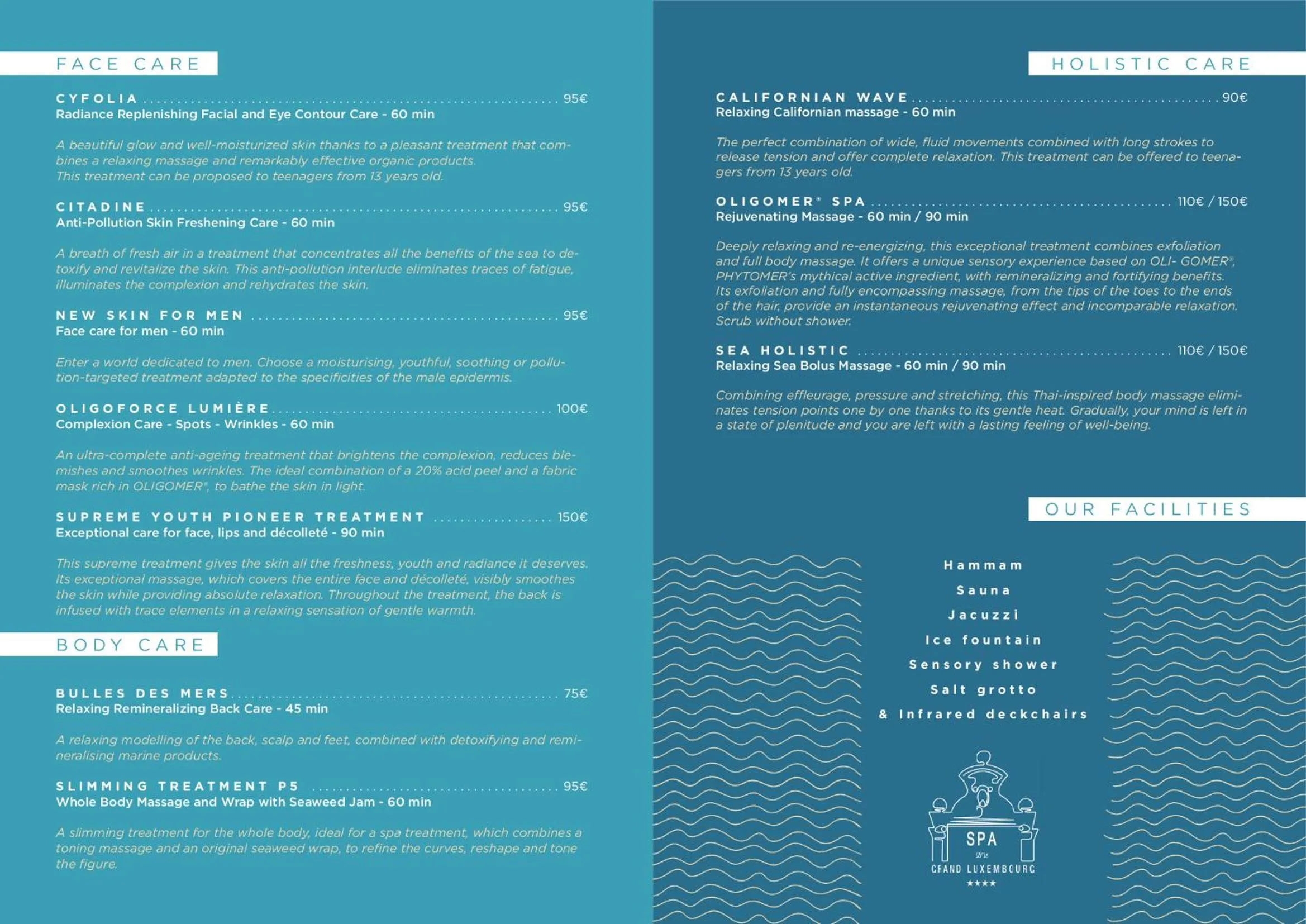 Spa and wellness centre/facilities in Grand Hôtel du Luxembourg & Spa