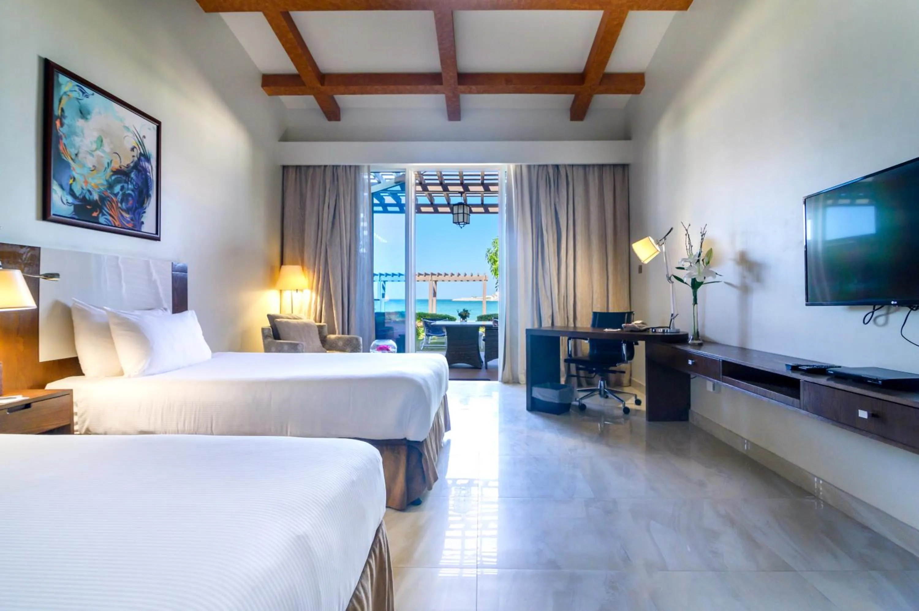 Beach, Bed in Danat Jebel Dhanna Resort