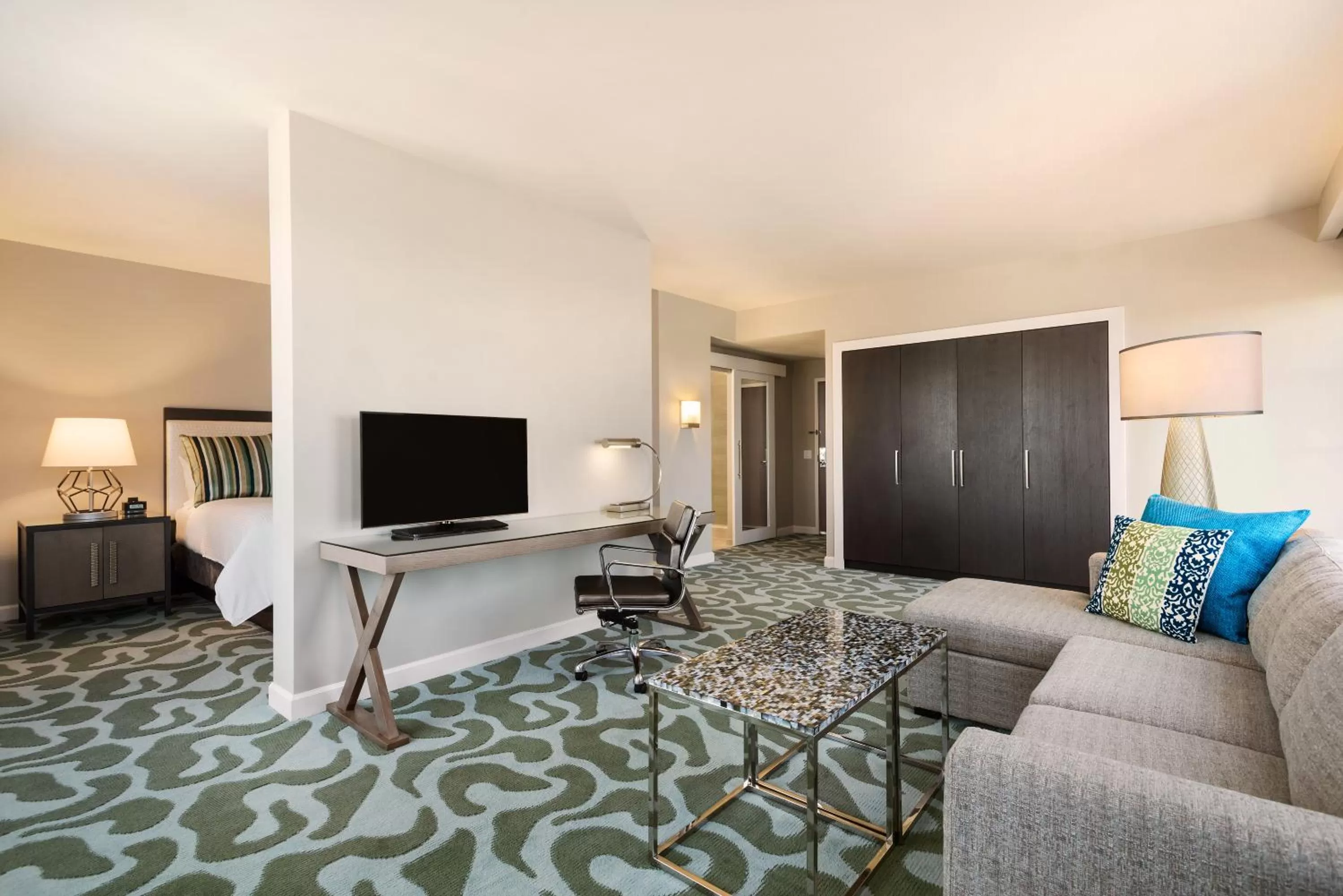 Living room in Wyndham Grand Jupiter at Harbourside Place