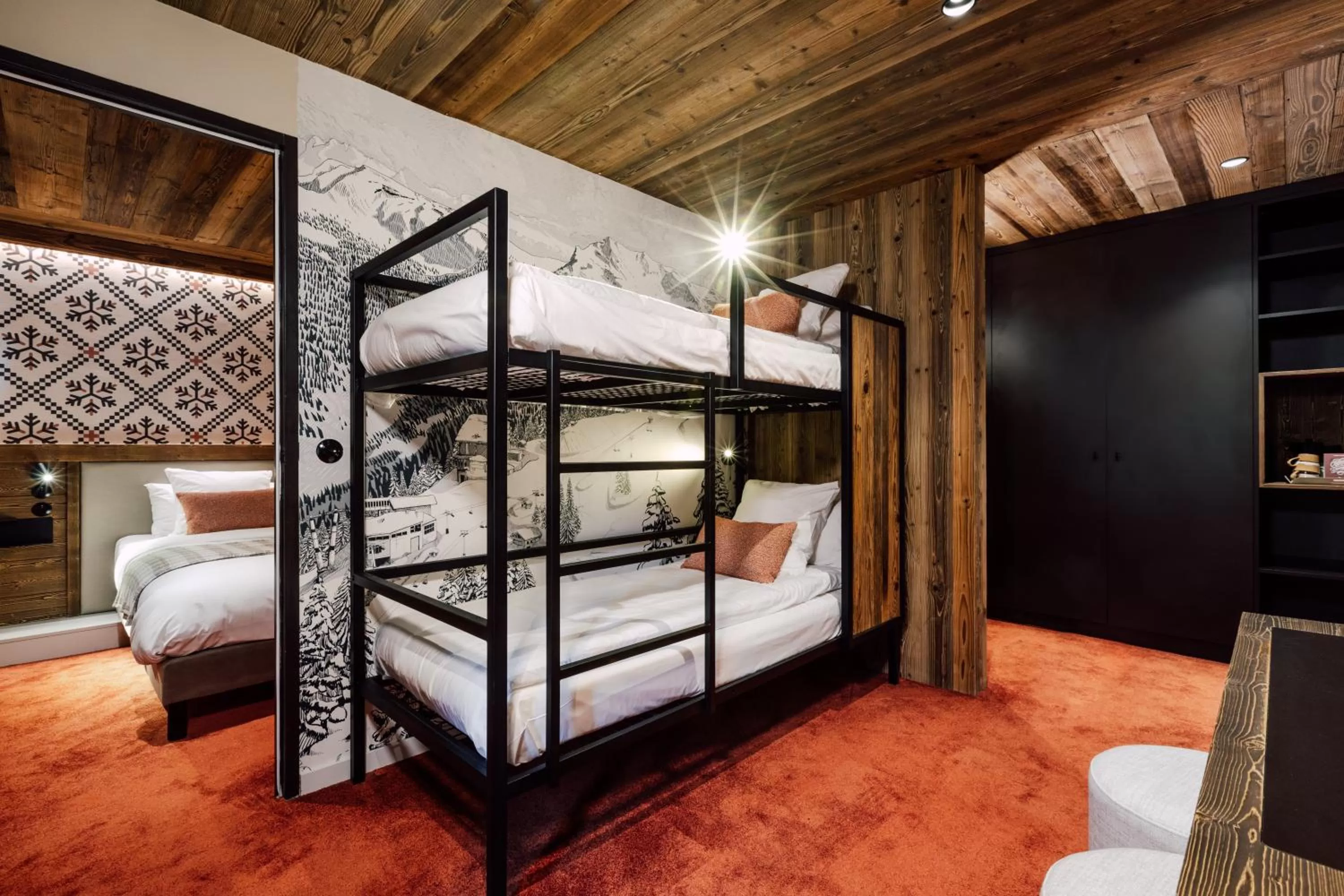 bunk bed, Bed in Hôtel Névé