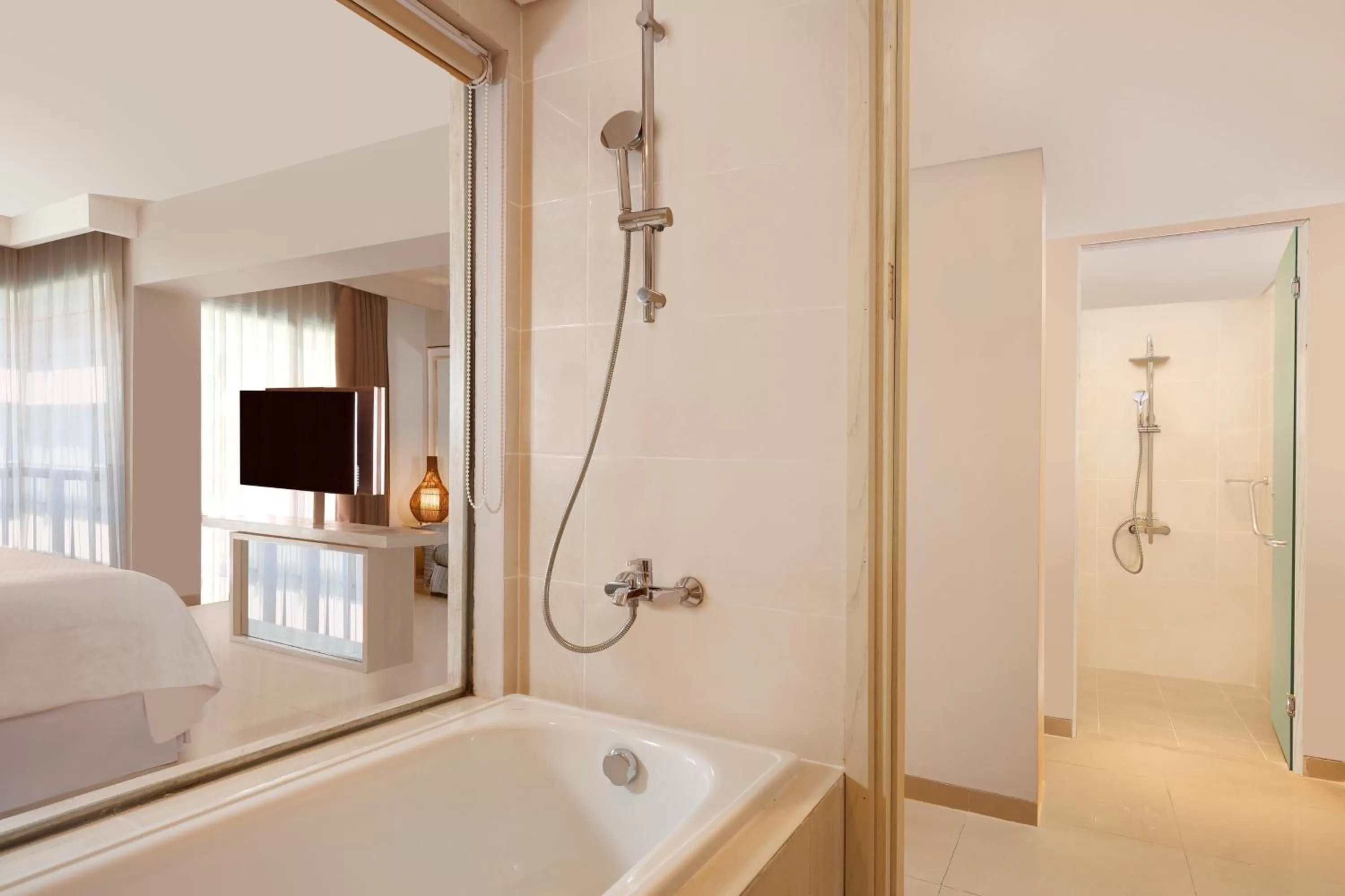Bathroom, Bed in Four Points by Sheraton Bali, Kuta