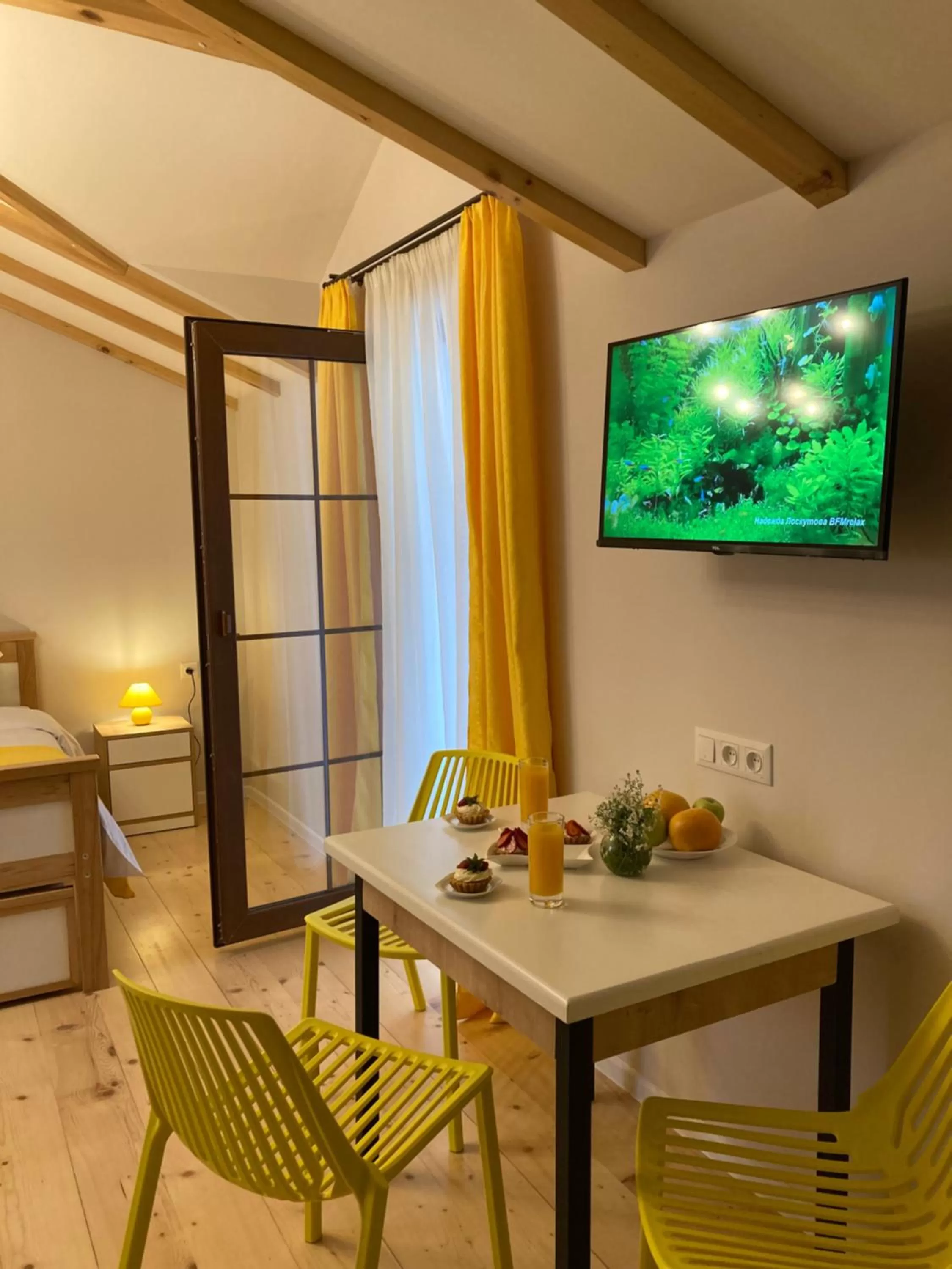 TV/Entertainment Center in Borjomi Yellow Hotel