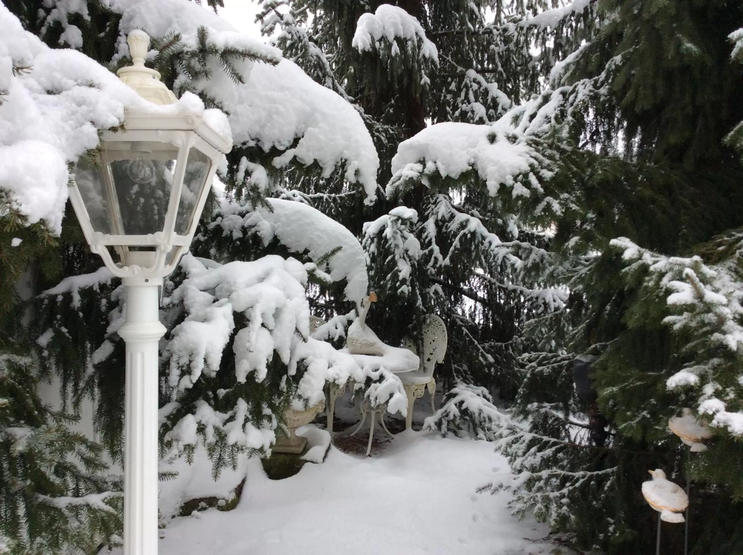 Property building, Winter in Landcafe mit Mini Hotel