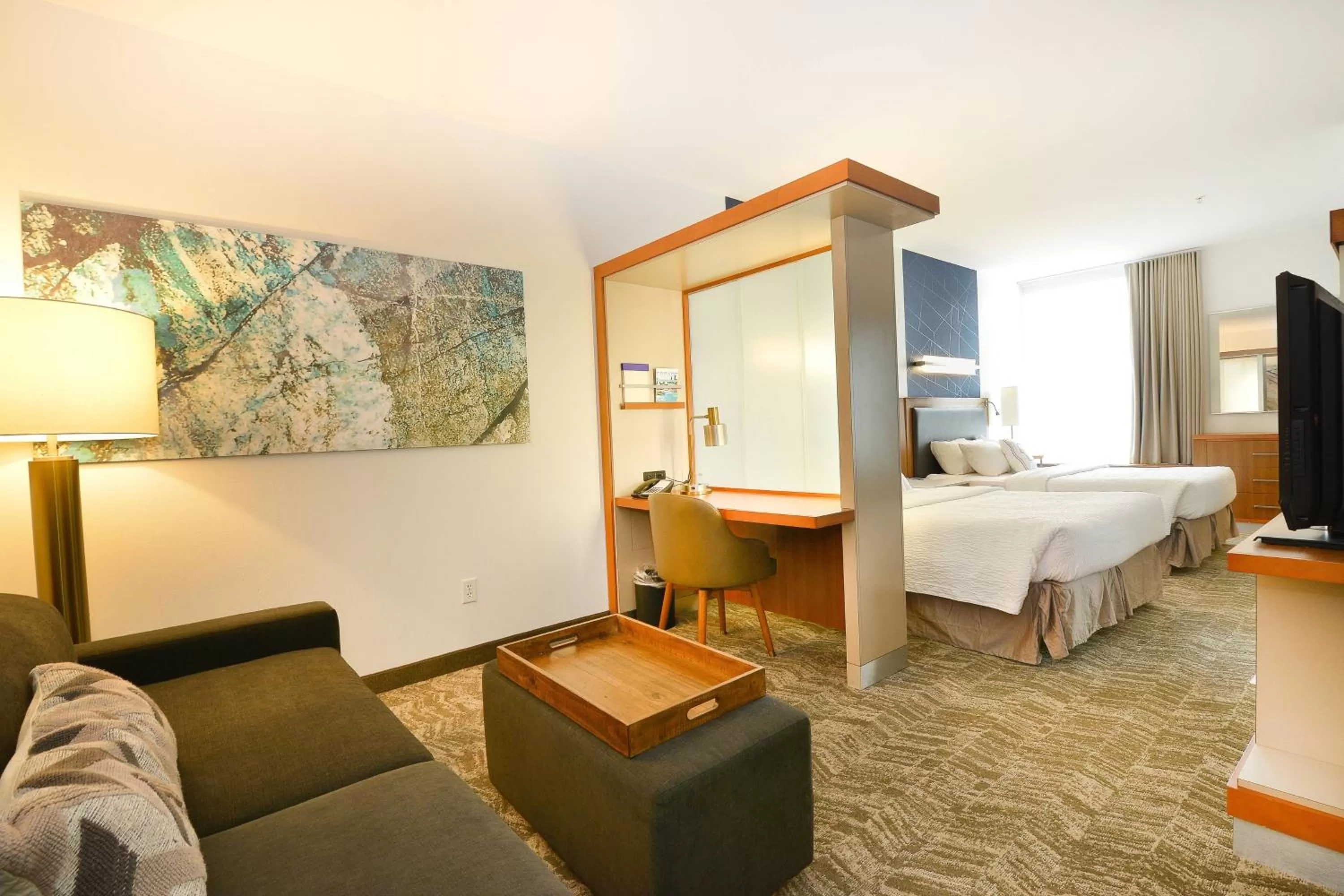 Living room, Bed in SpringHill Suites by Marriott Grand Forks