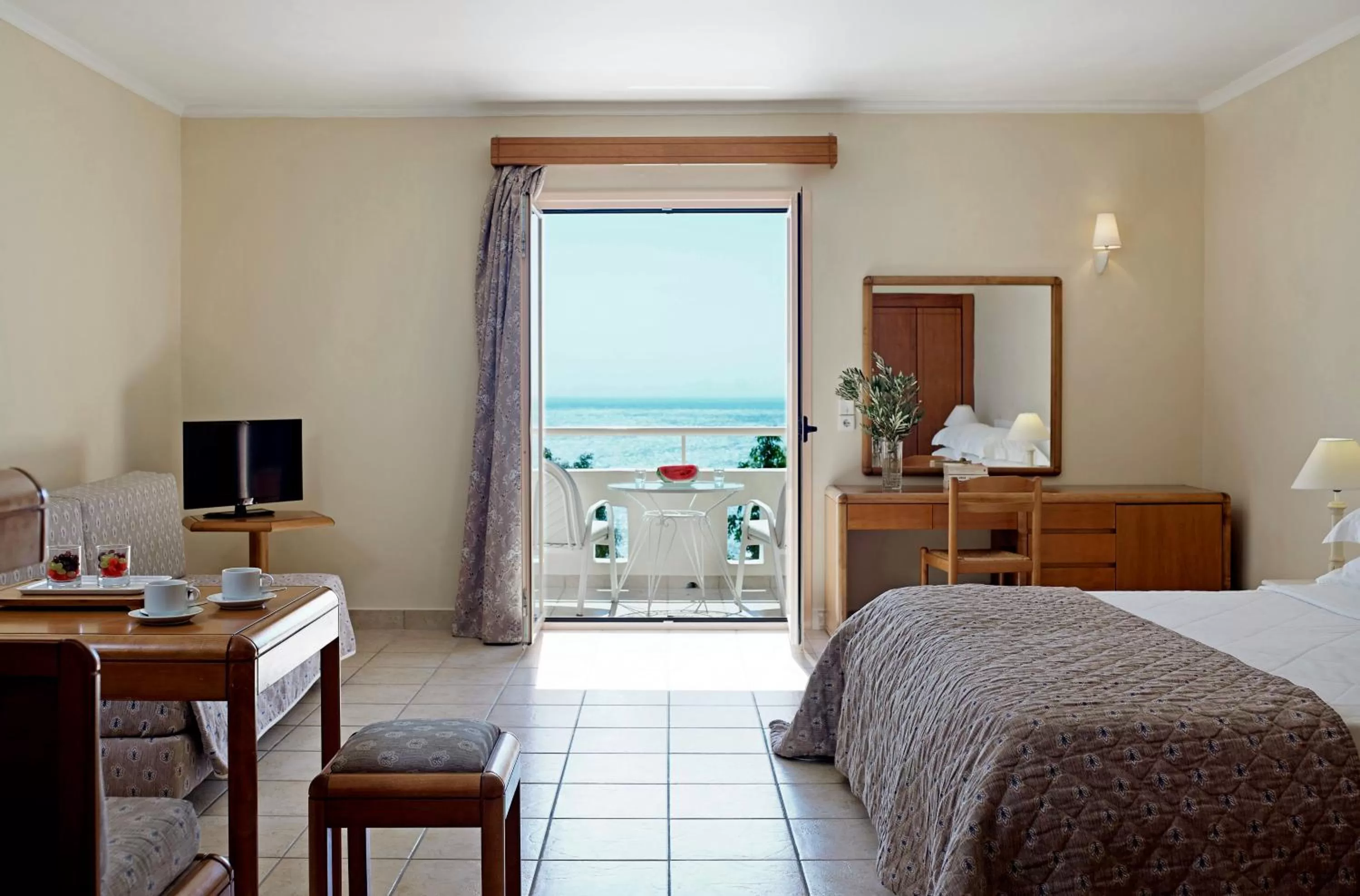 Twin Room with Sea View in Canvas by Mitsis Family Village