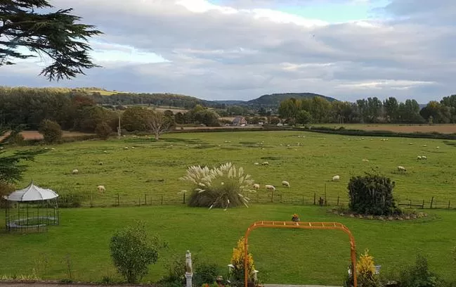 Garden view in Longworth Hall Hotel