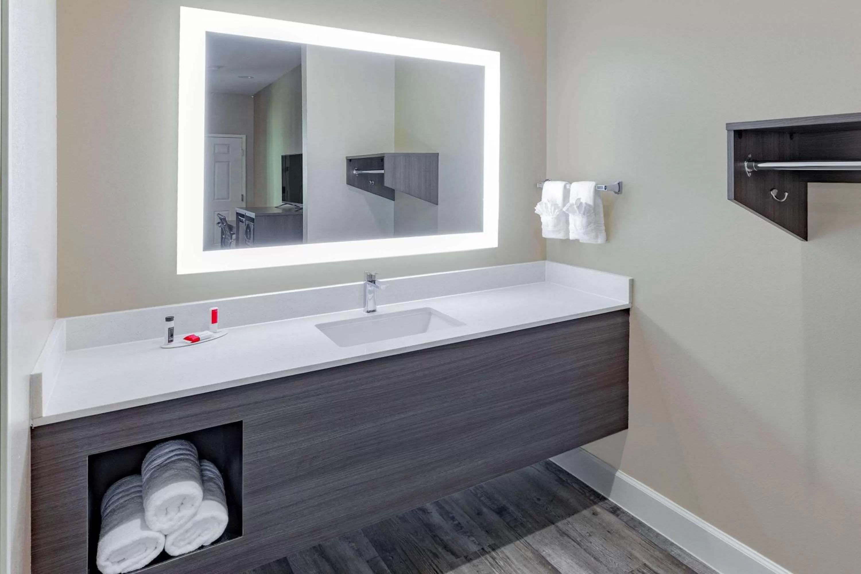 Bathroom in Super 8 by Wyndham Houston NW Beltway 8-West Rd