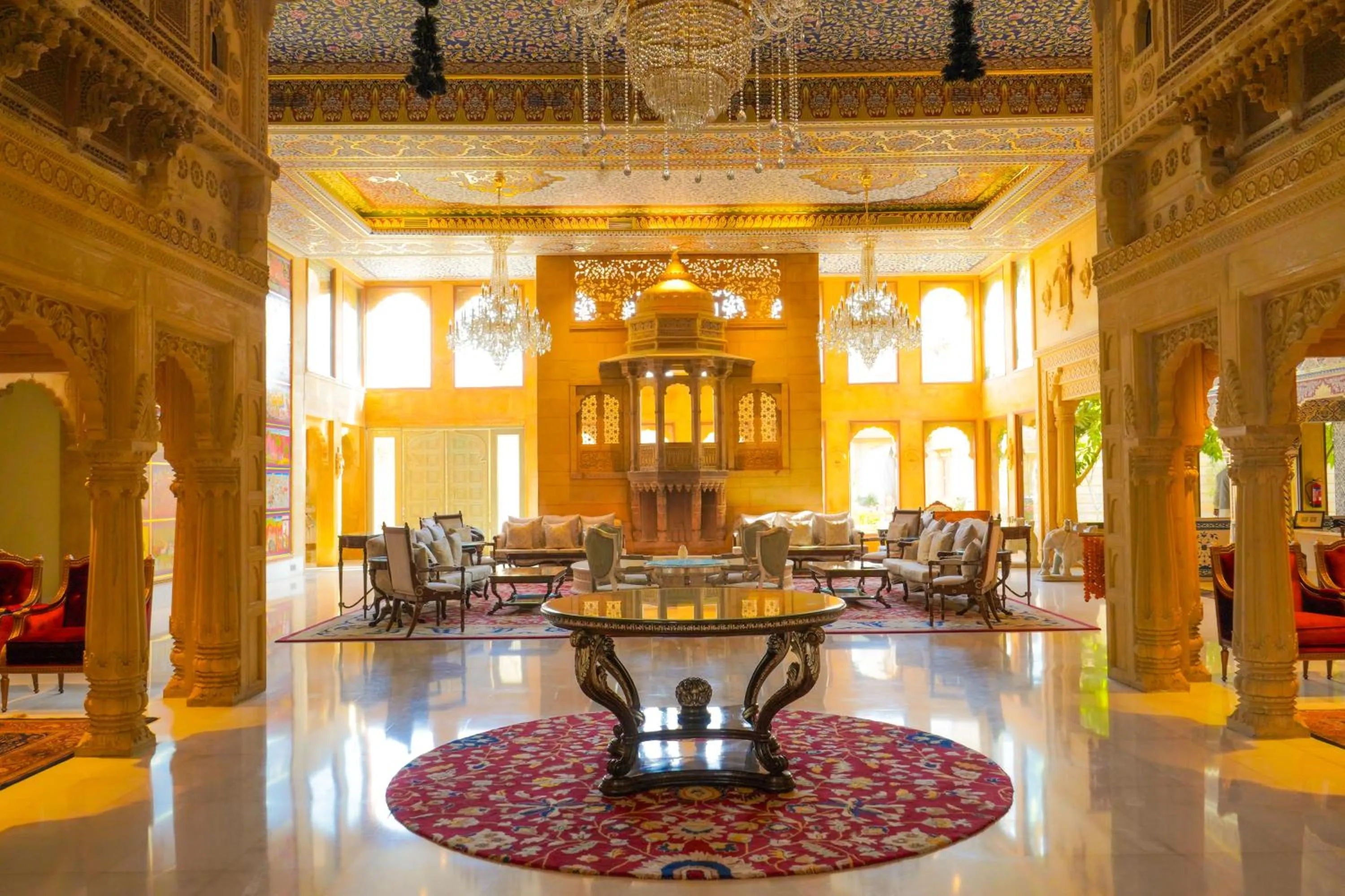 Seating area in Fort Rajwada,Jaisalmer