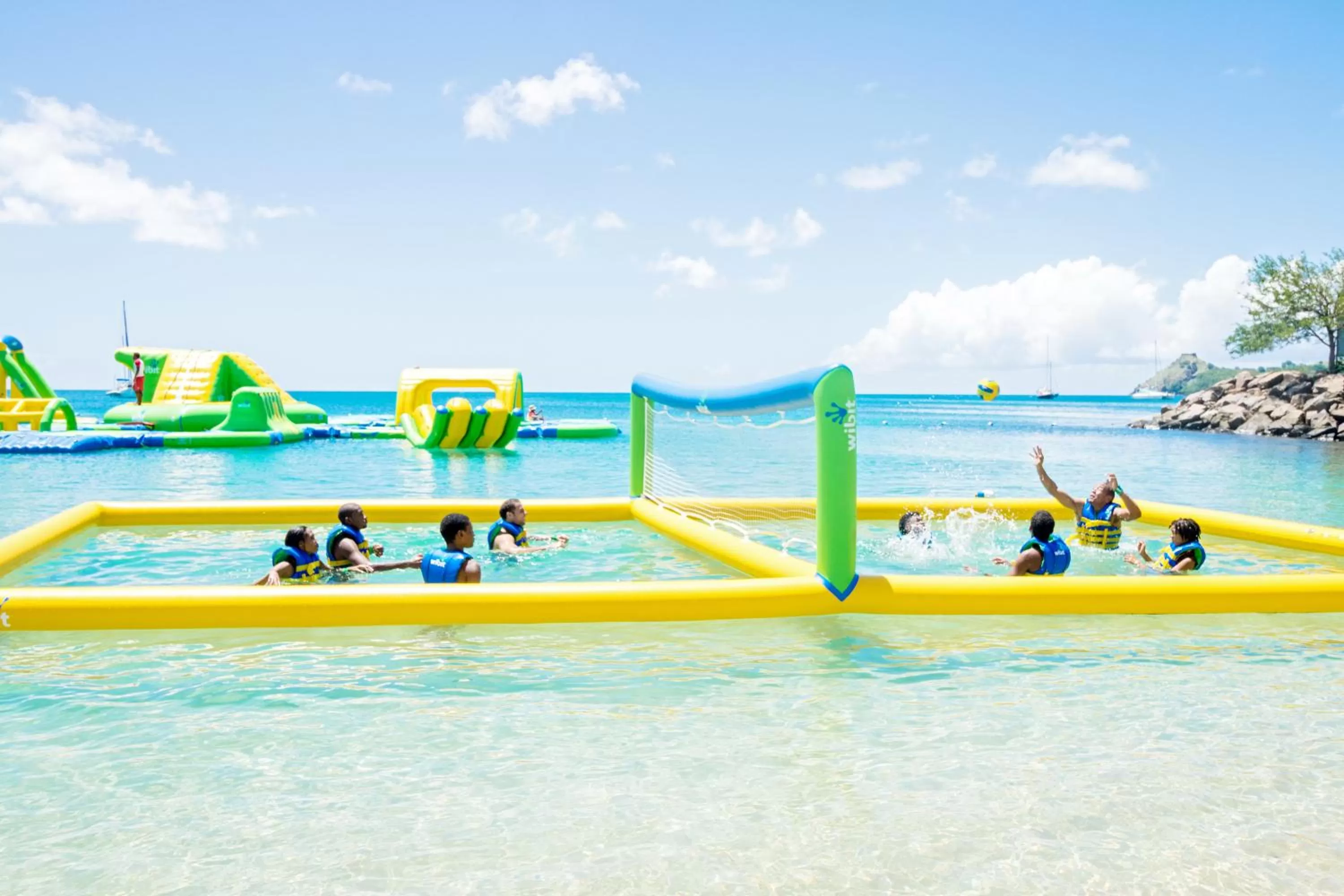 Aqua park in Bay Gardens Beach Resort & Spa