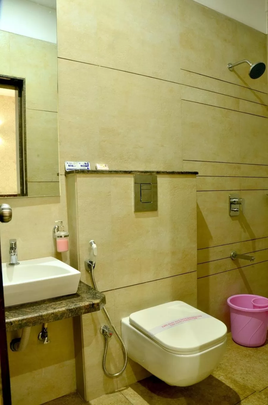 Bathroom in Hotel SRI SRI EXECUTIVE KOLHAPUR NEAR MAHALAXMI TEMPLE