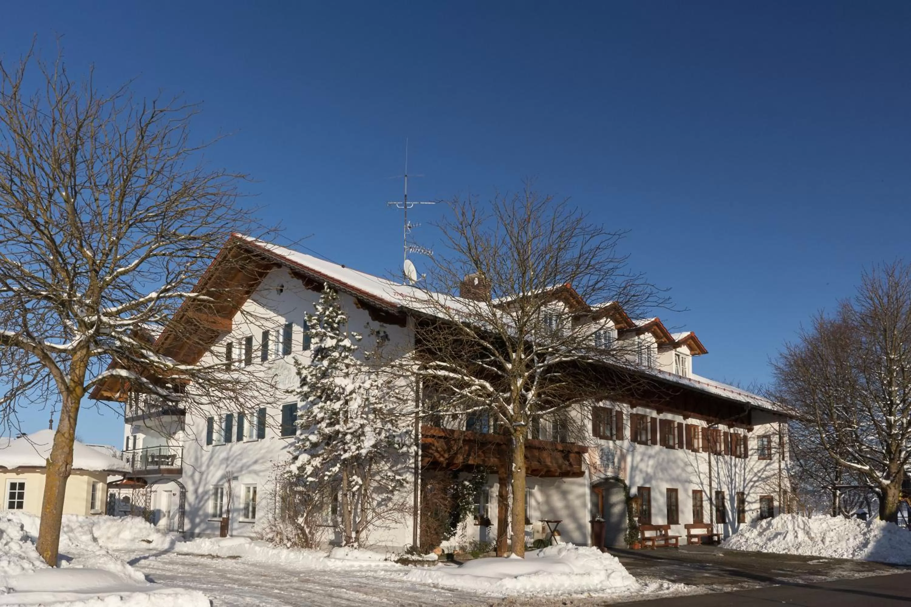 Facade/entrance, Winter in Landhotel Grüner Baum