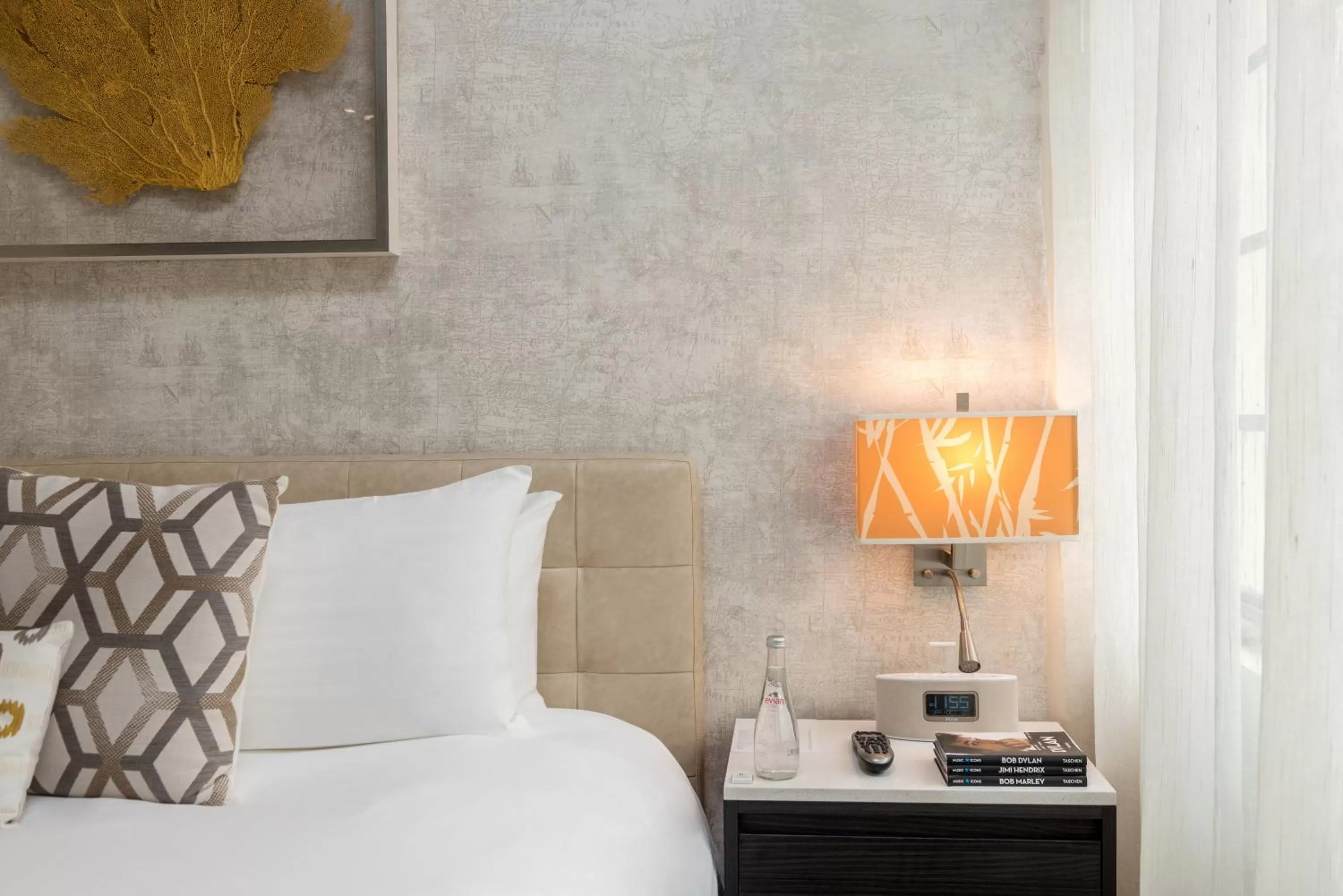 Decorative detail, Bed in The Marlin Hotel