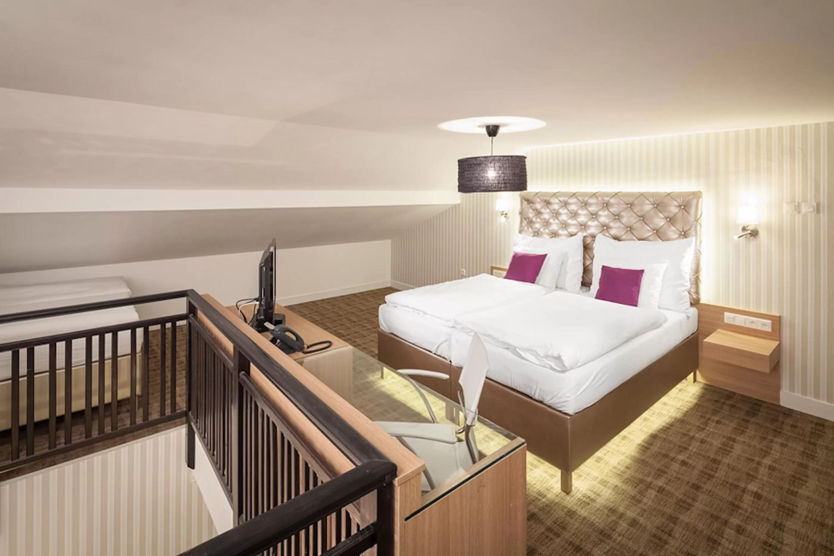 Bed in Pytloun Wellness Hotel Harrachov