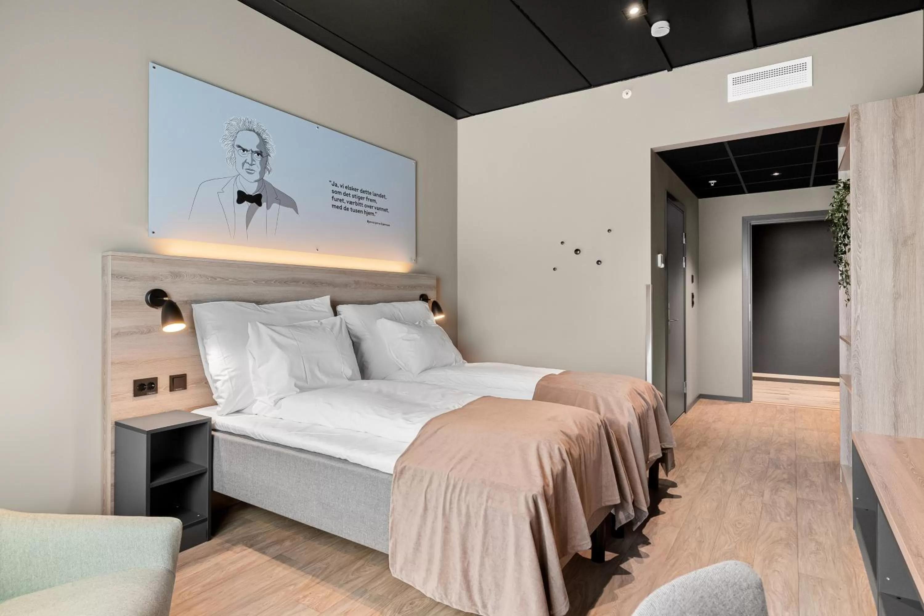 Bed in Hotell Jæren