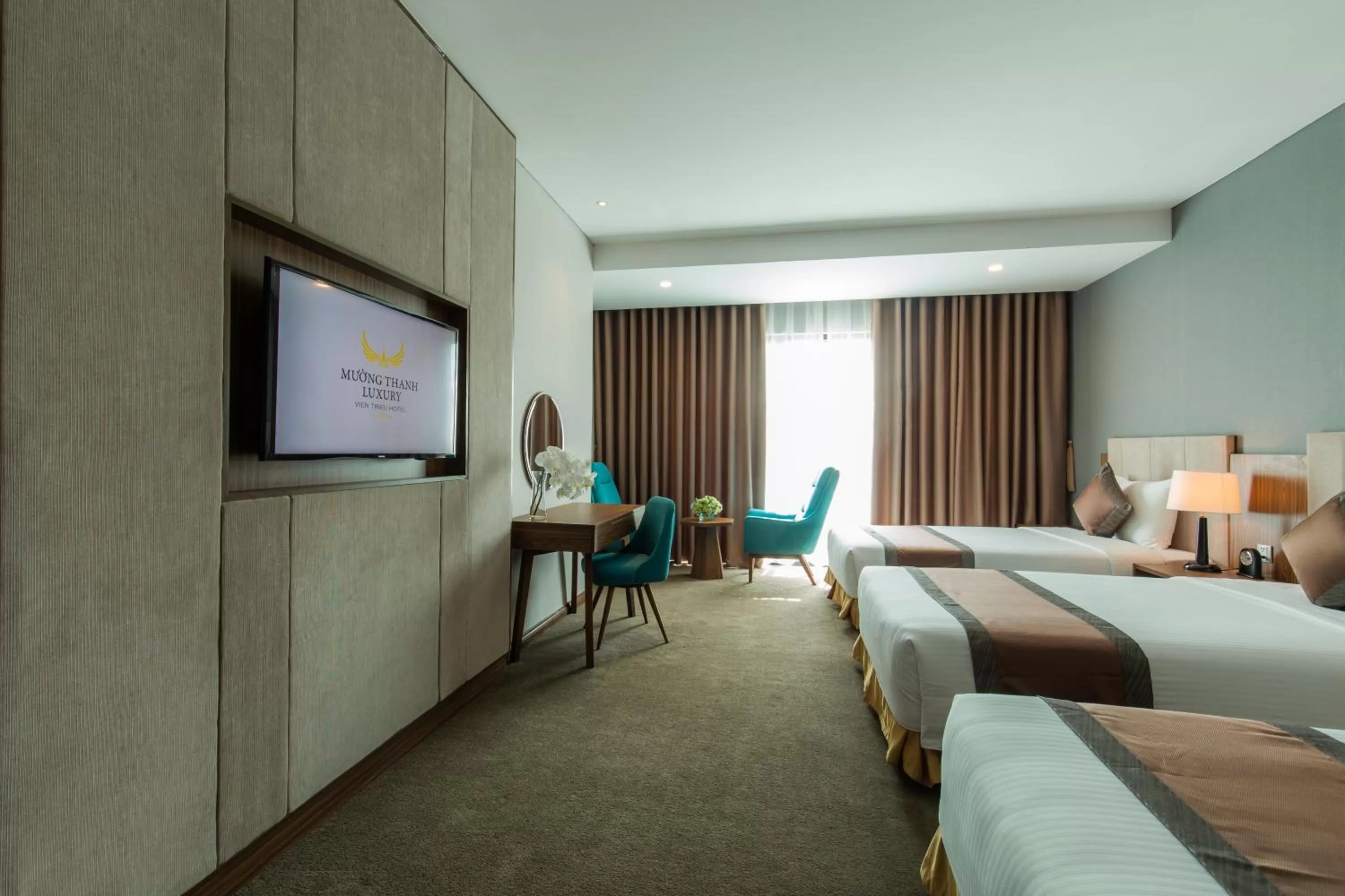 TV and multimedia, Bed in Muong Thanh Luxury Vien Trieu Nha Trang