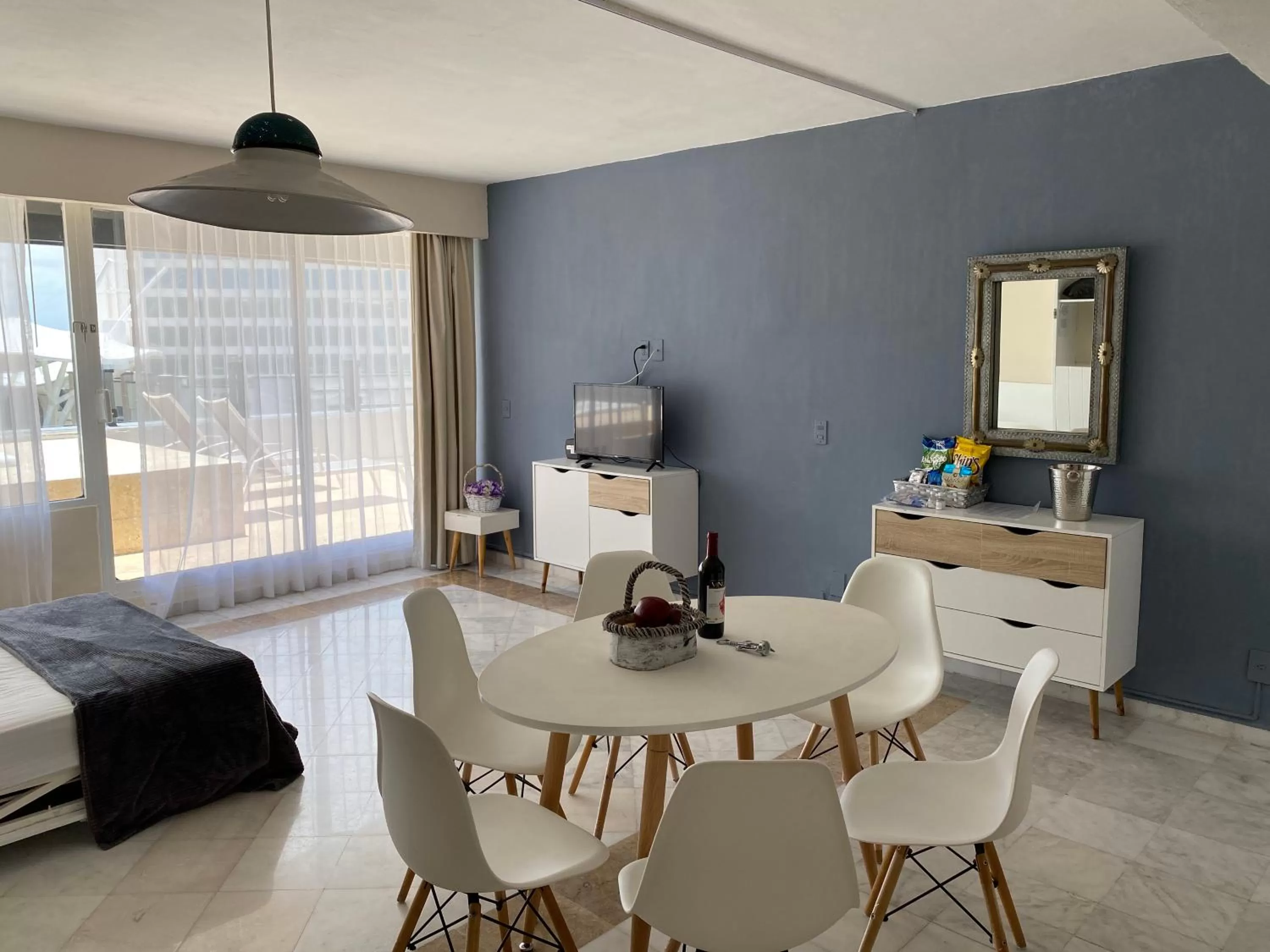 Dining area in Condos inside an Ocean Front Hotel Resort