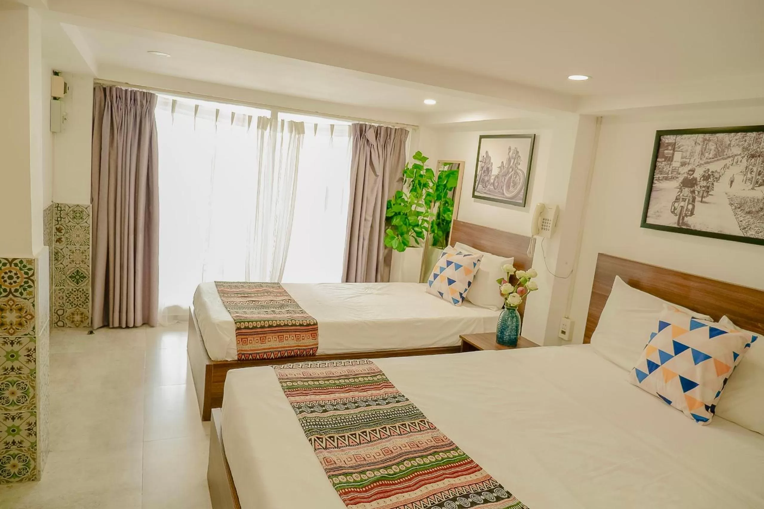 Bed in Galaxy Boutique Sai Gon Central Hotel