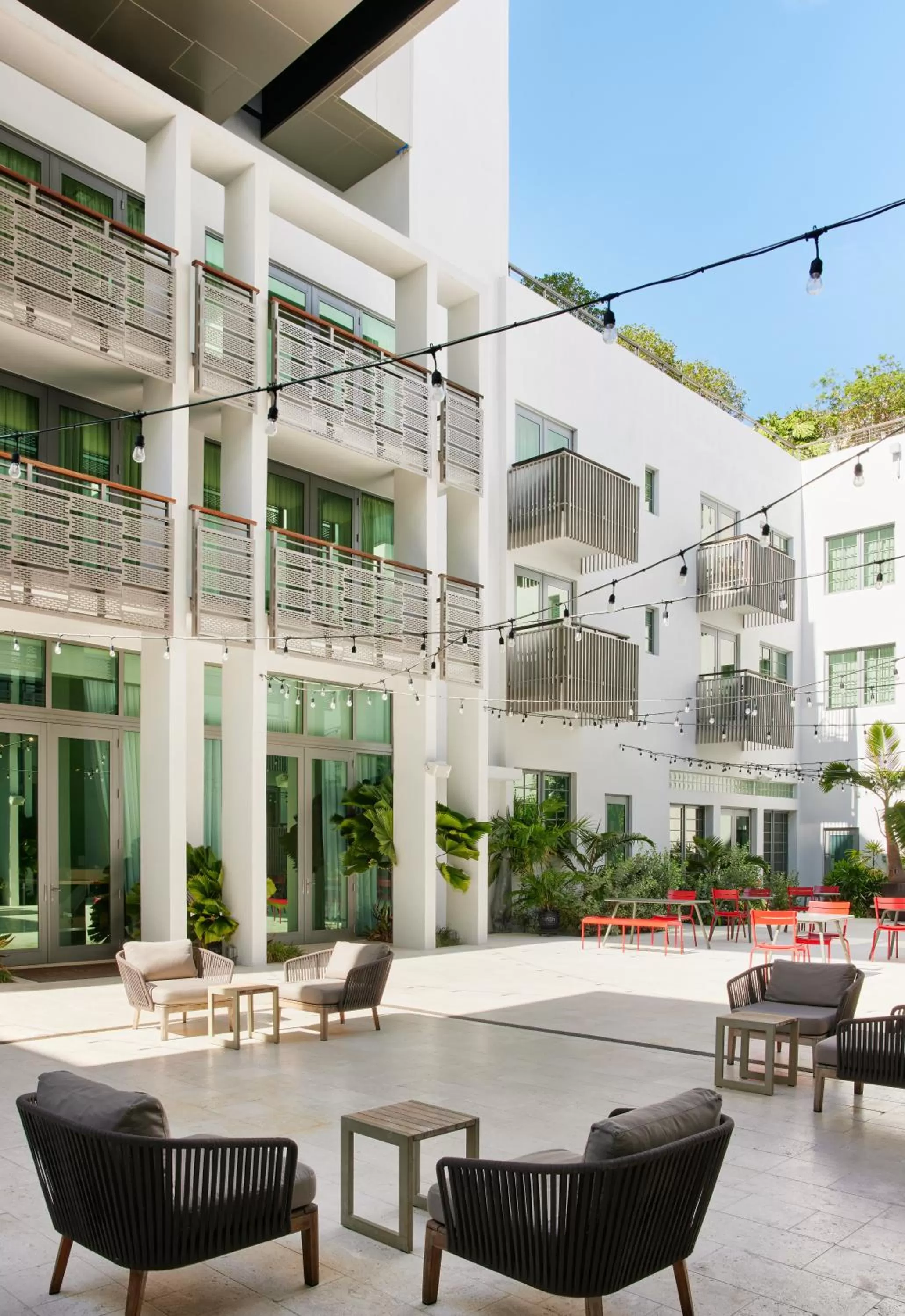 Inner courtyard view in The Betsy Hotel, South Beach