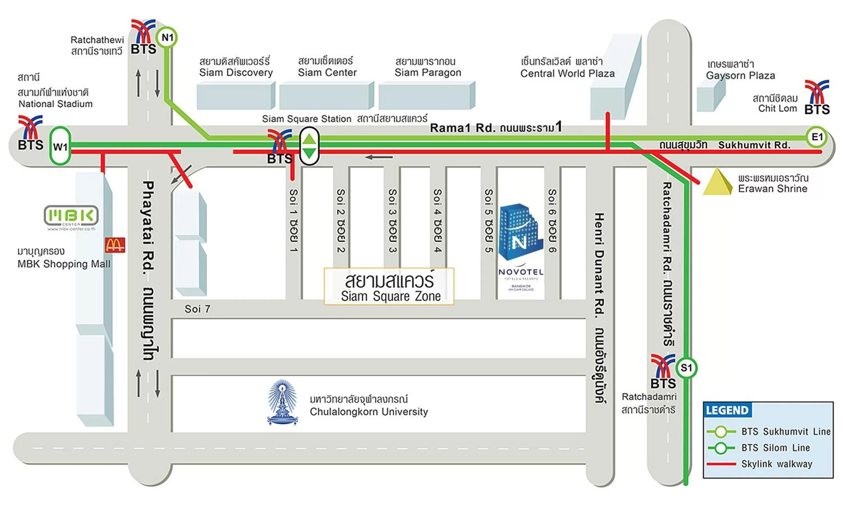 Floor plan in Novotel Bangkok on Siam Square