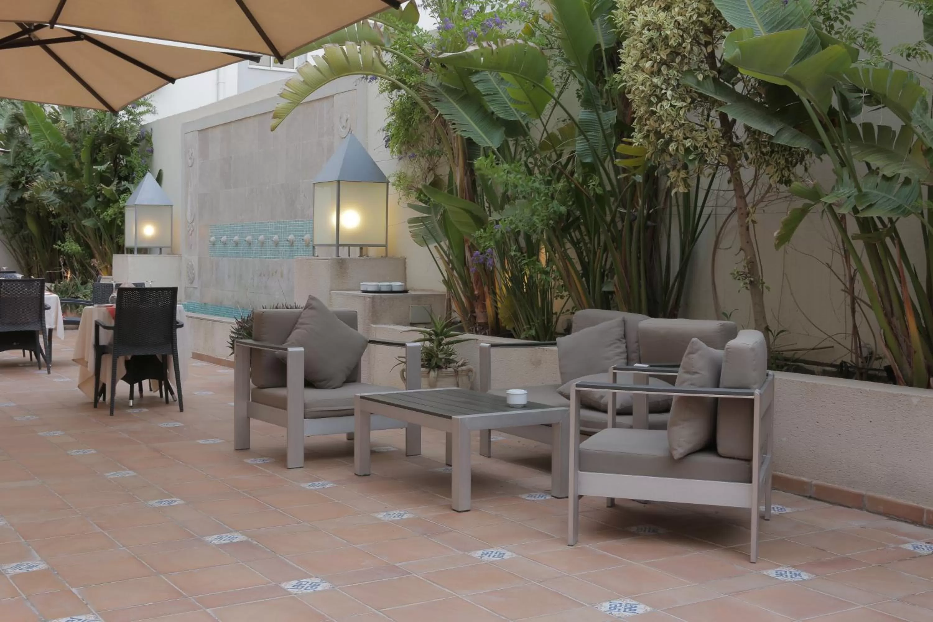 Patio in Le Corail Suites Hotel