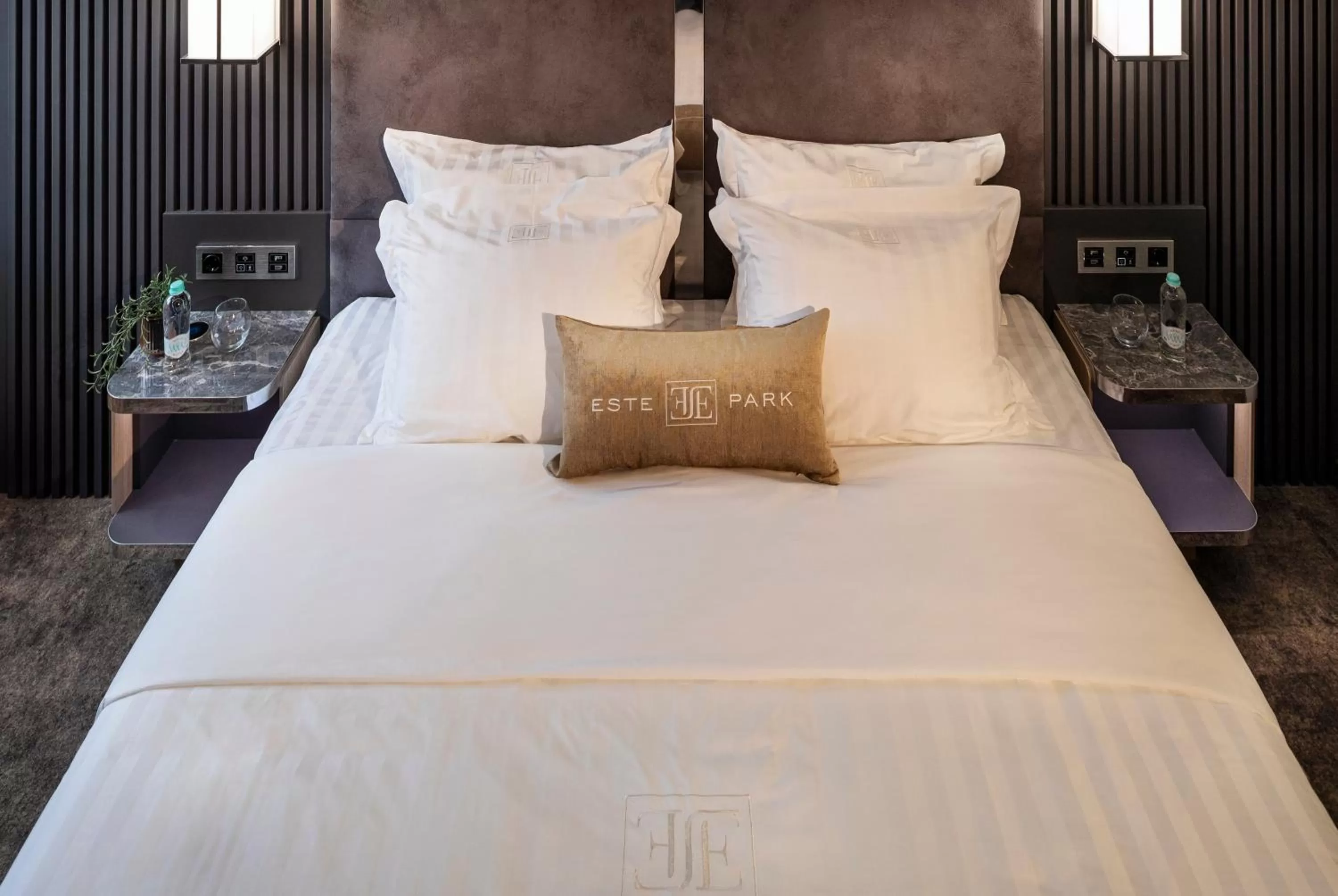 Property logo or sign, Bed in -- ESTE PARK HOTEL -- part of Urban Chic Luxury Design Hotels - Parking & Compliments - next to Shopping & Dining Mall Plovdiv