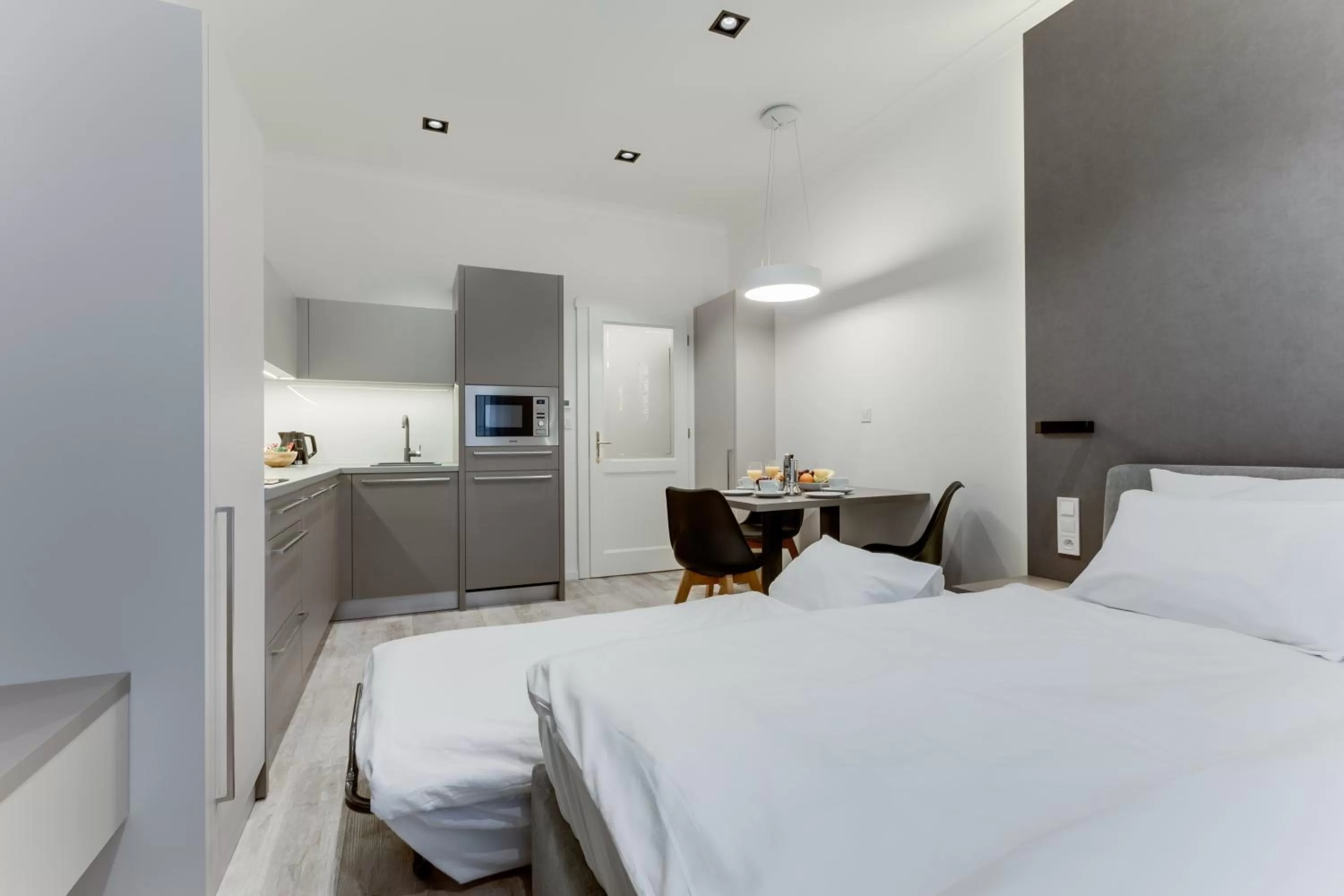 Bed in Lampi Aparthotel Prague