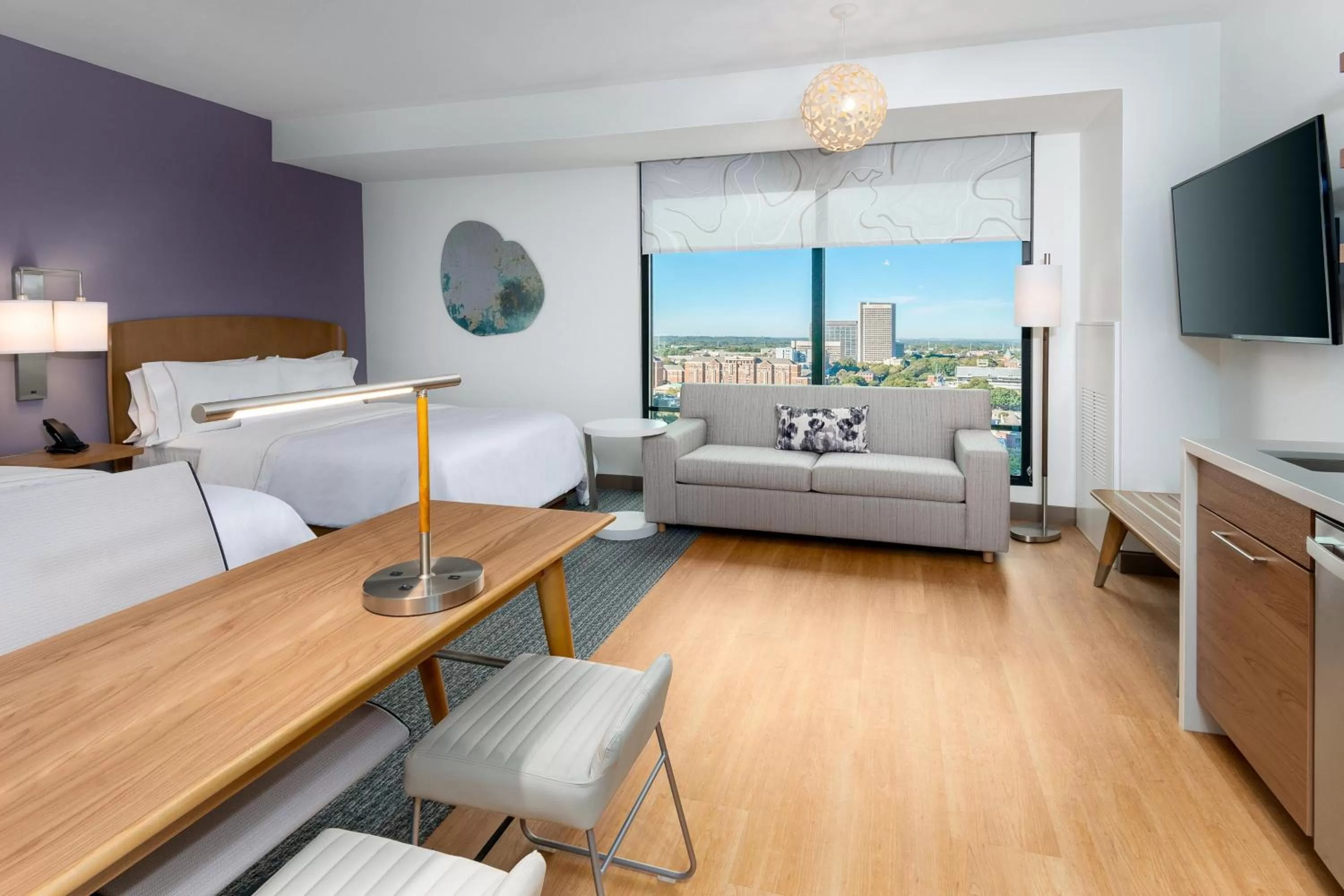 Studio with Two Queen Beds and Sofa Bed - Hearing Accessible in Element Atlanta Midtown