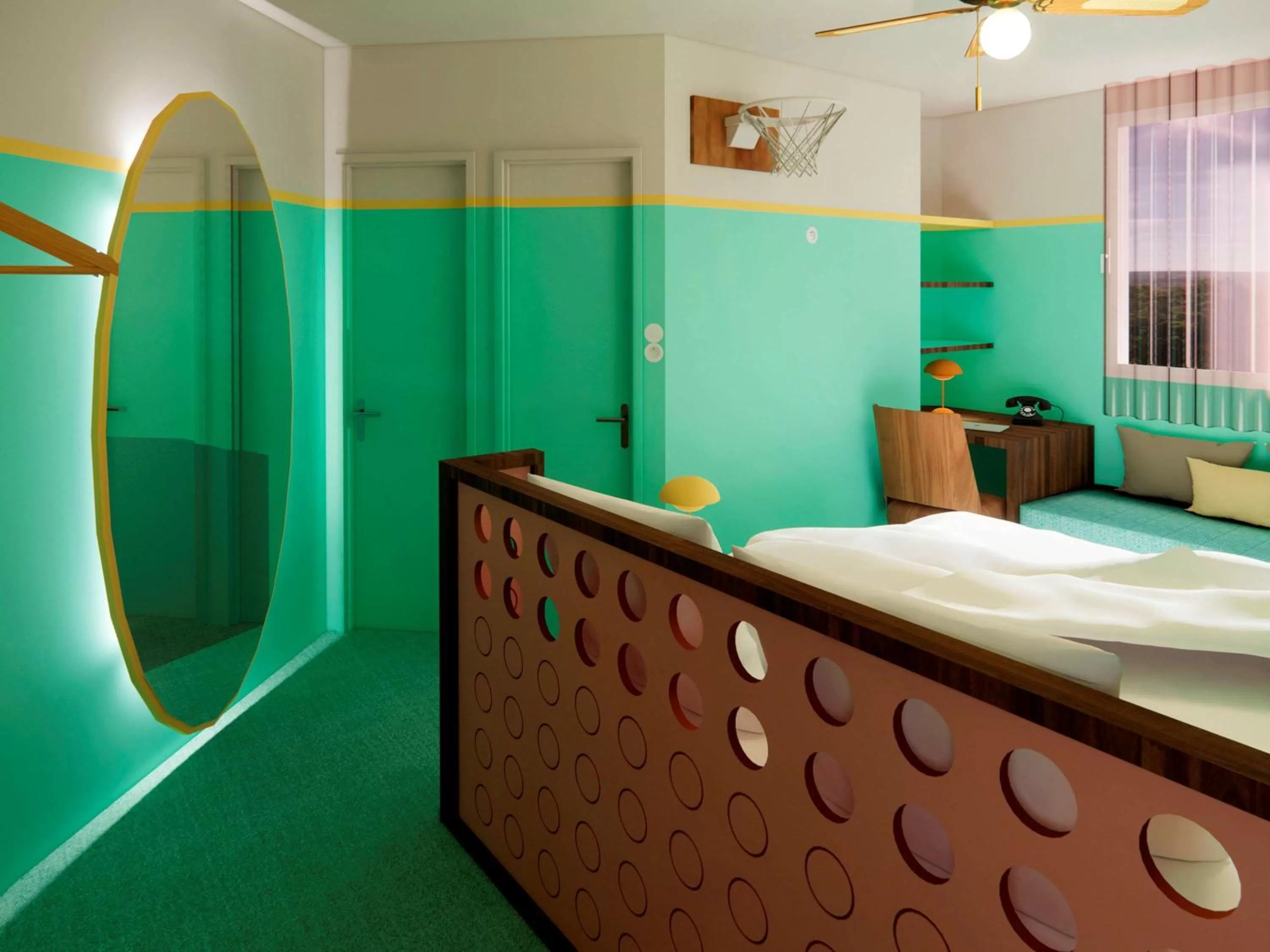 Pop Bedroom - Two Single Beds in greet hôtel Pont du Gard - Route d'Avignon