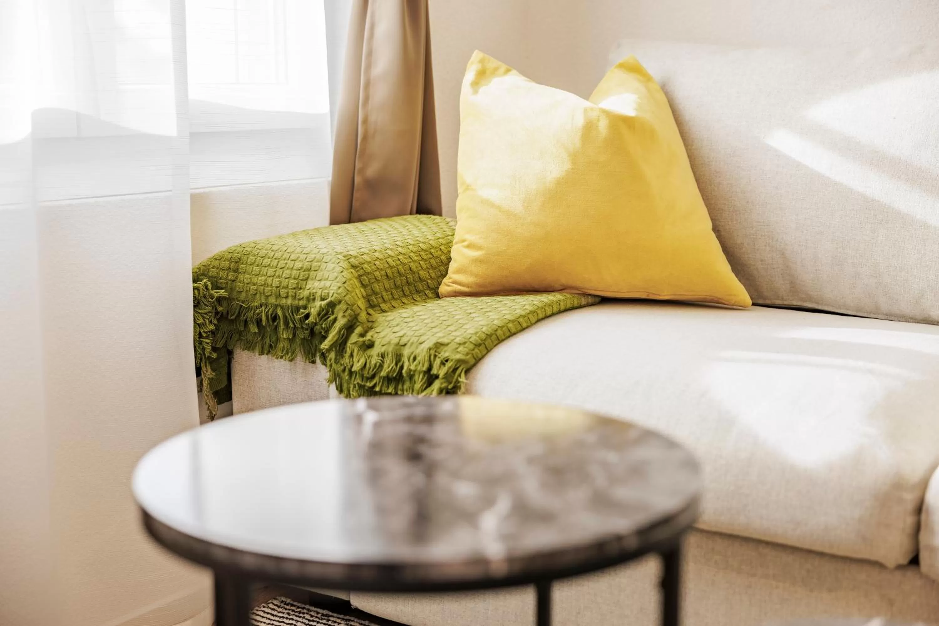 Seating area, Bed in VISIMO Apartments St Georgen-Strasse St Gallen - Design City Nature