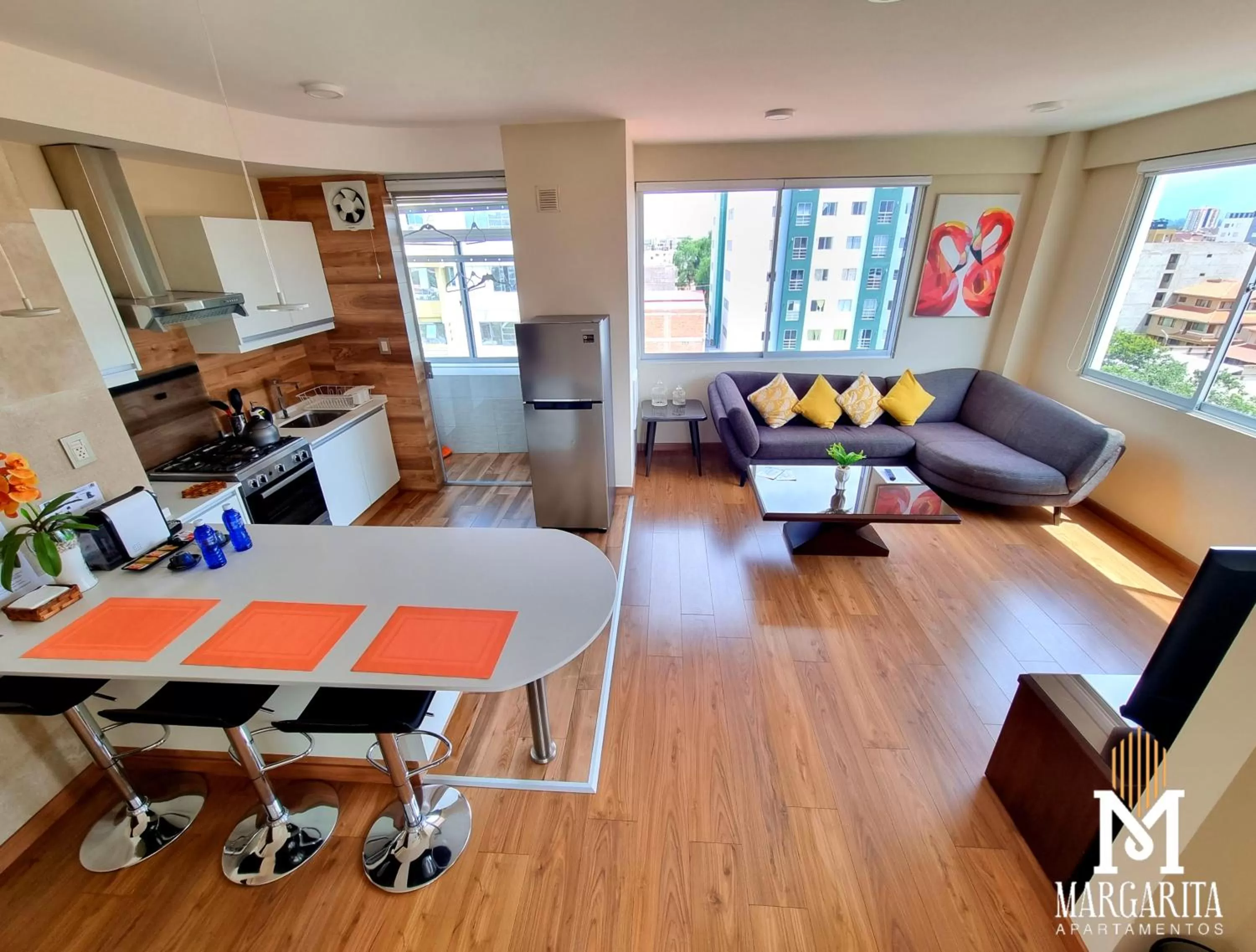 Kitchen or kitchenette in Margarita Apartamentos