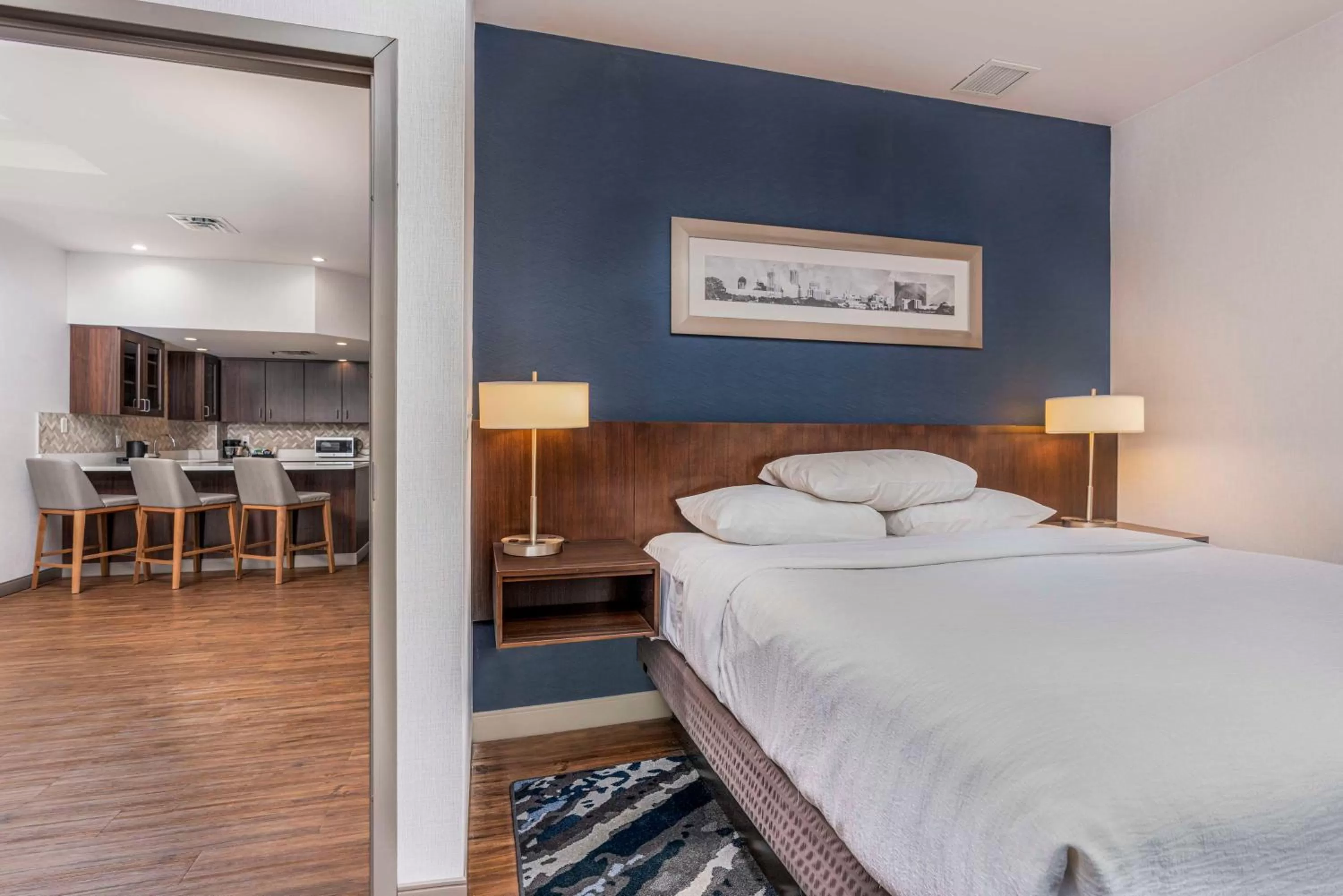 Bed in Embassy Suites by Hilton Indianapolis Downtown