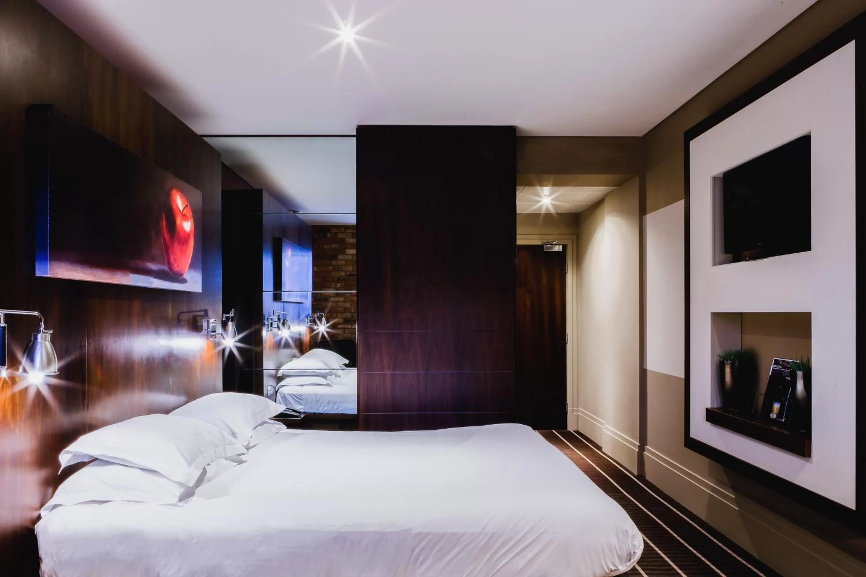 Bathroom, Bed in mour hotel