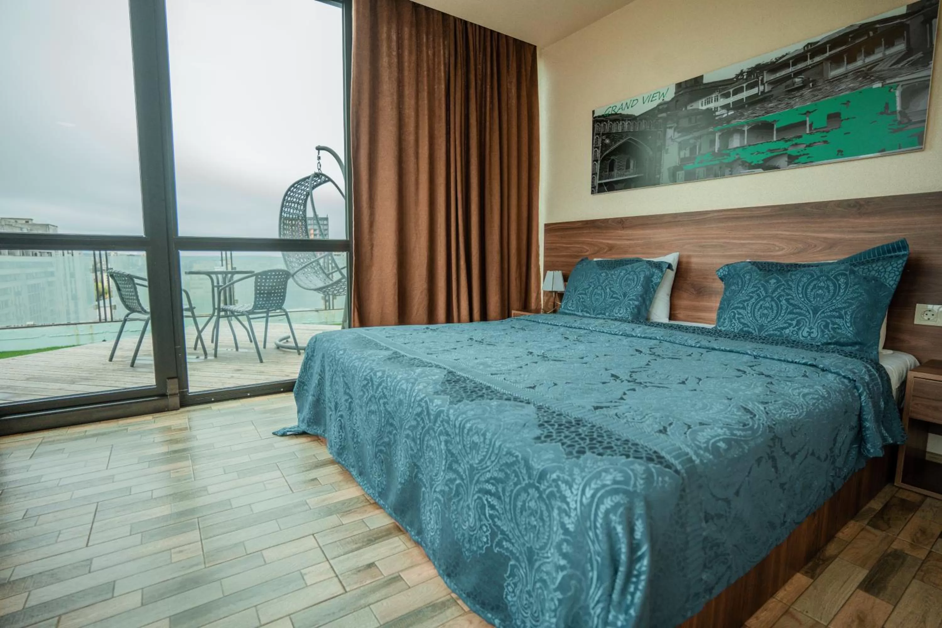 Bed in Hotel Grand View in Tbilisi