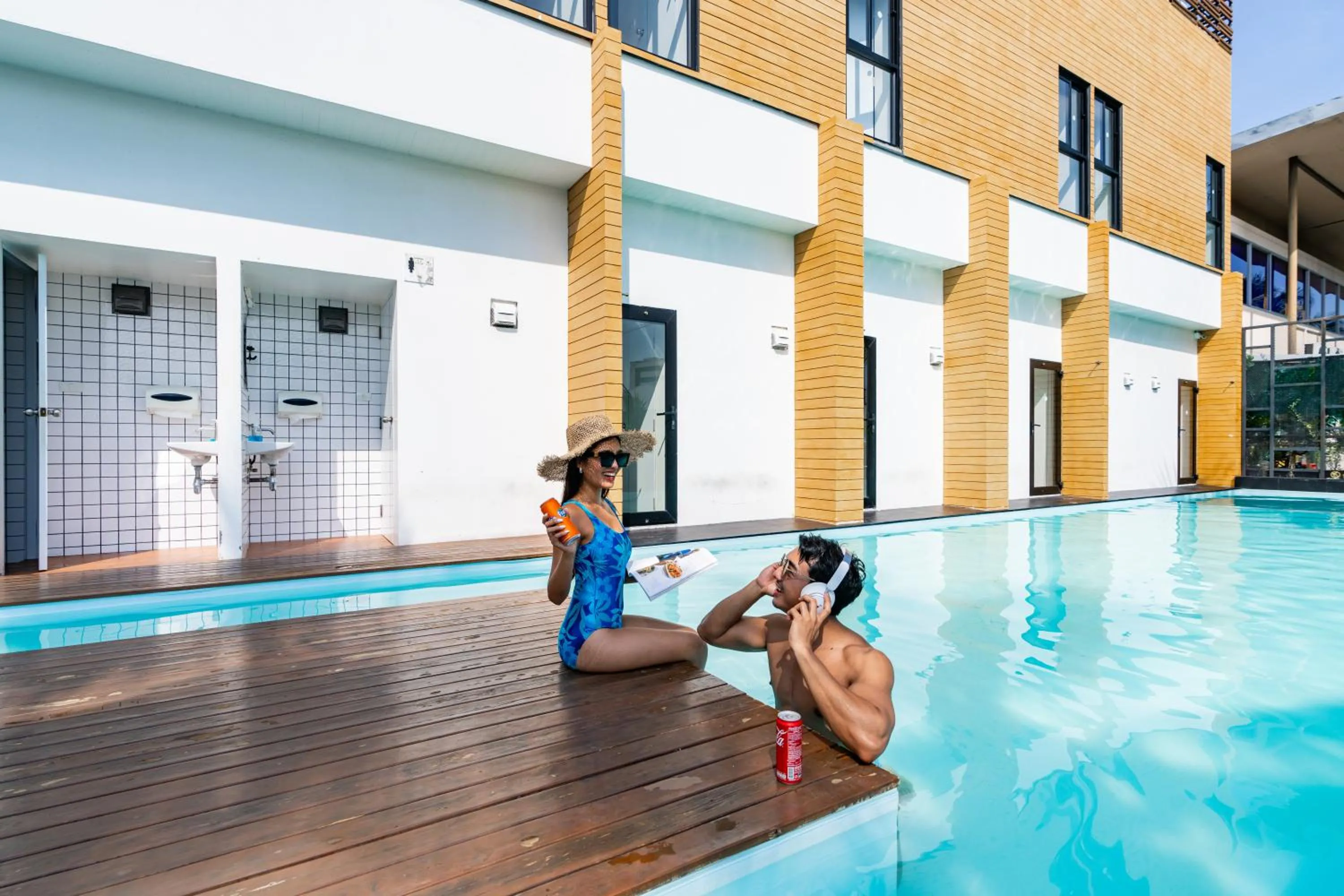 Pool view in Book a Bed Poshtel - SHA Plus