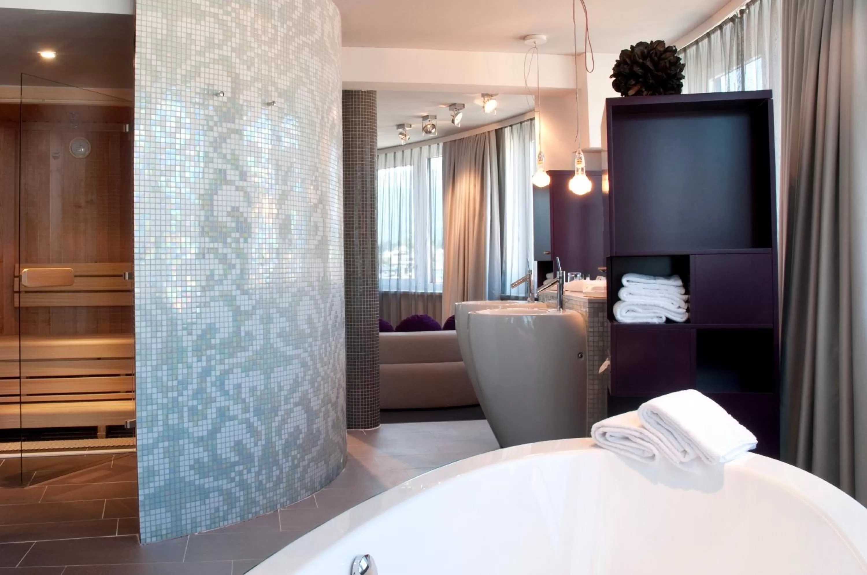 Bathroom, Bed in voco Villach by IHG