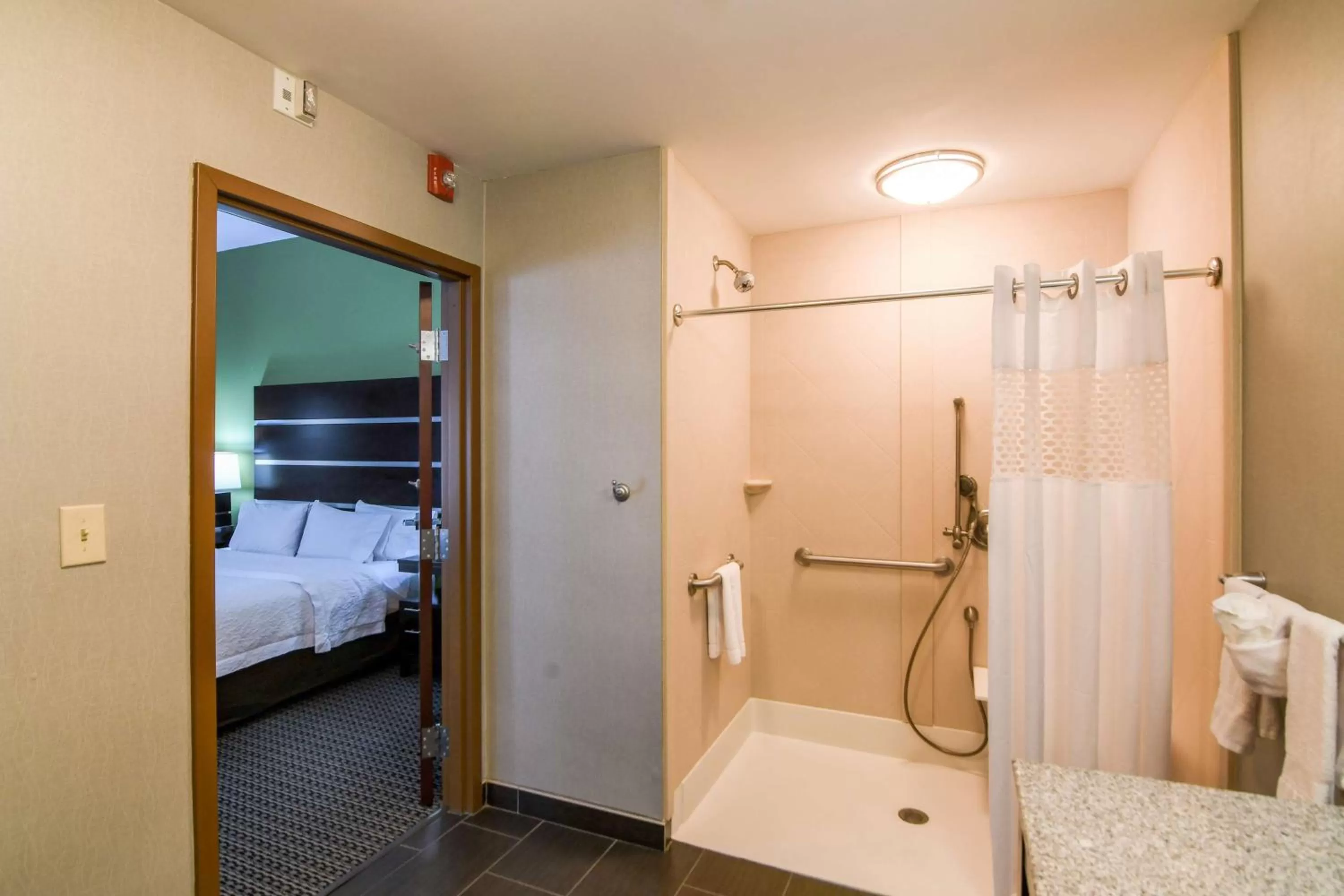 Bathroom, Bed in Hampton Inn Foley