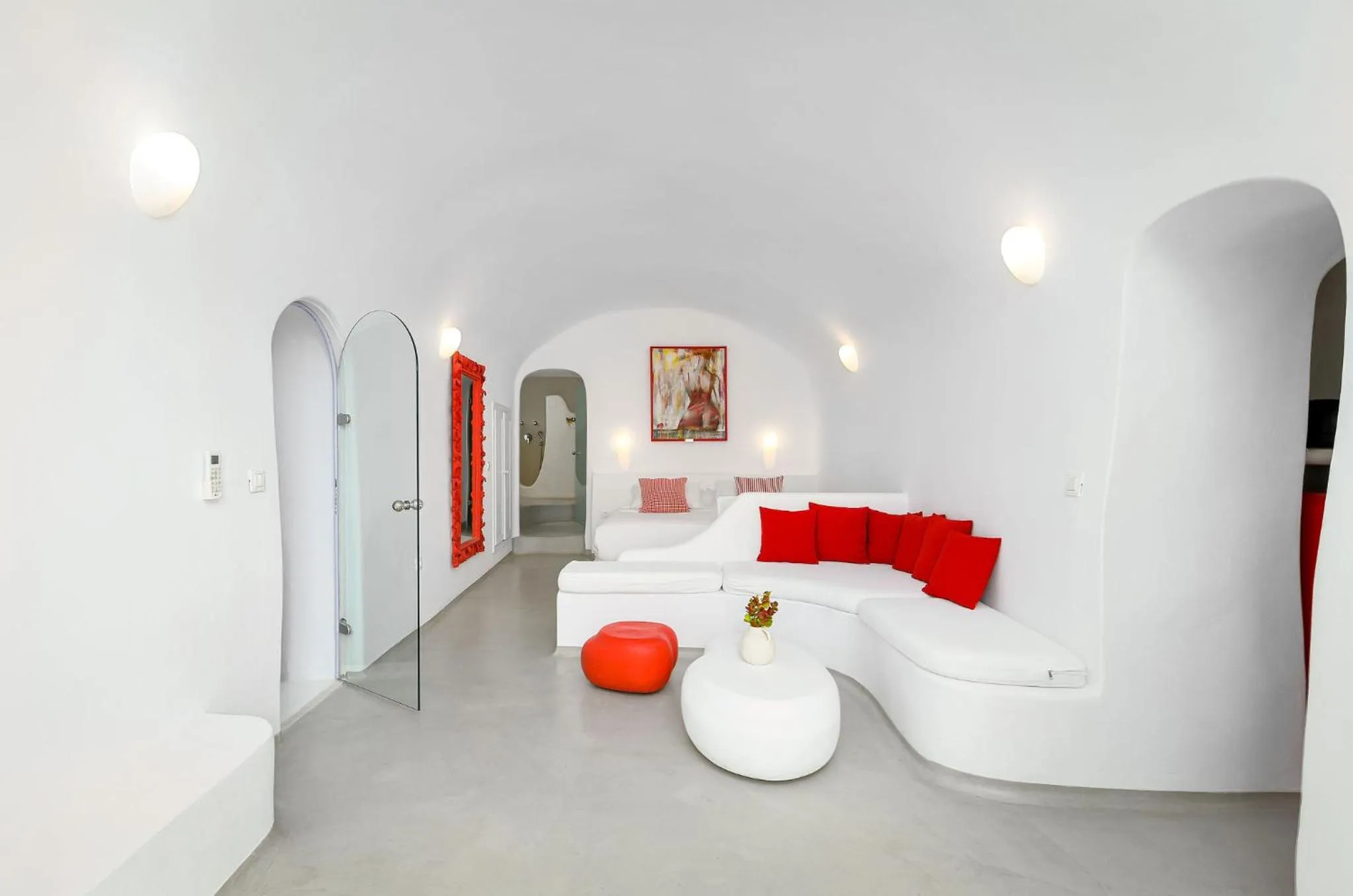 Living room, Bed in Trieris Villa & Suites