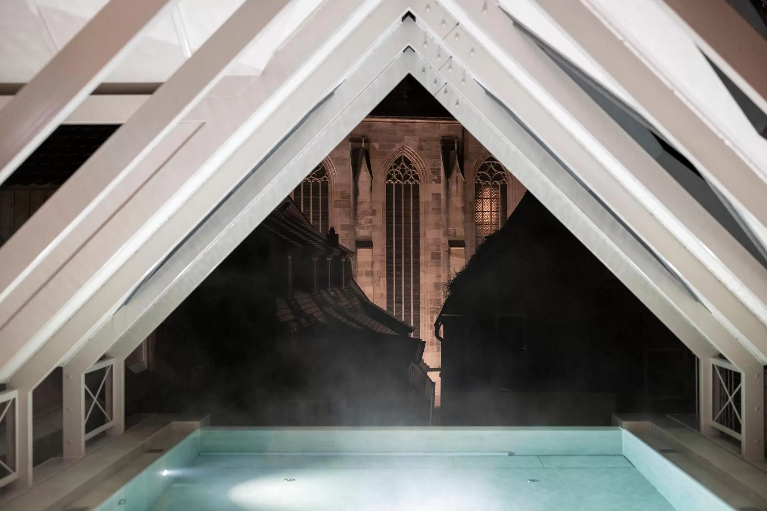 Pool view in HOTEL & SPA Goldene Rose