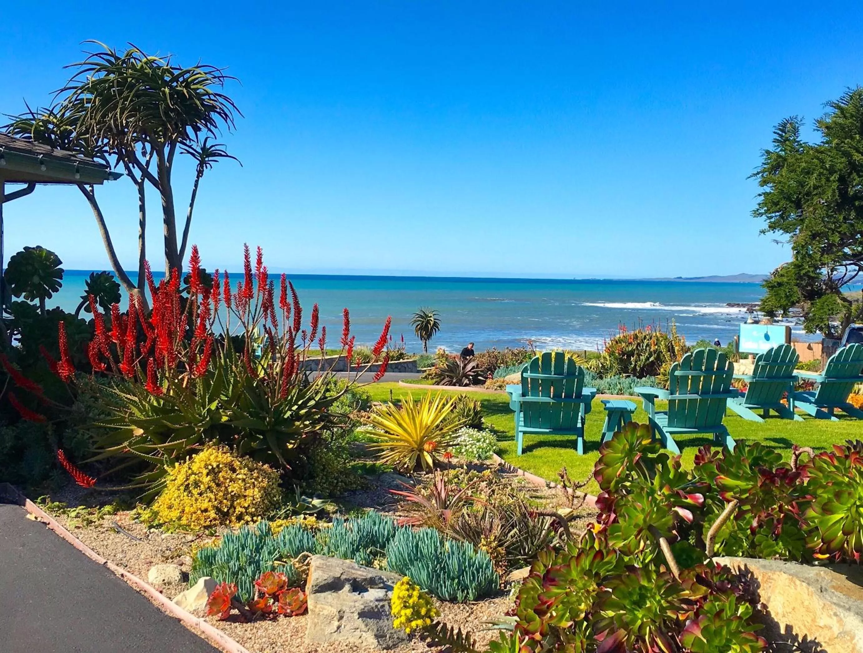 Garden view in Cambria Shores Inn
