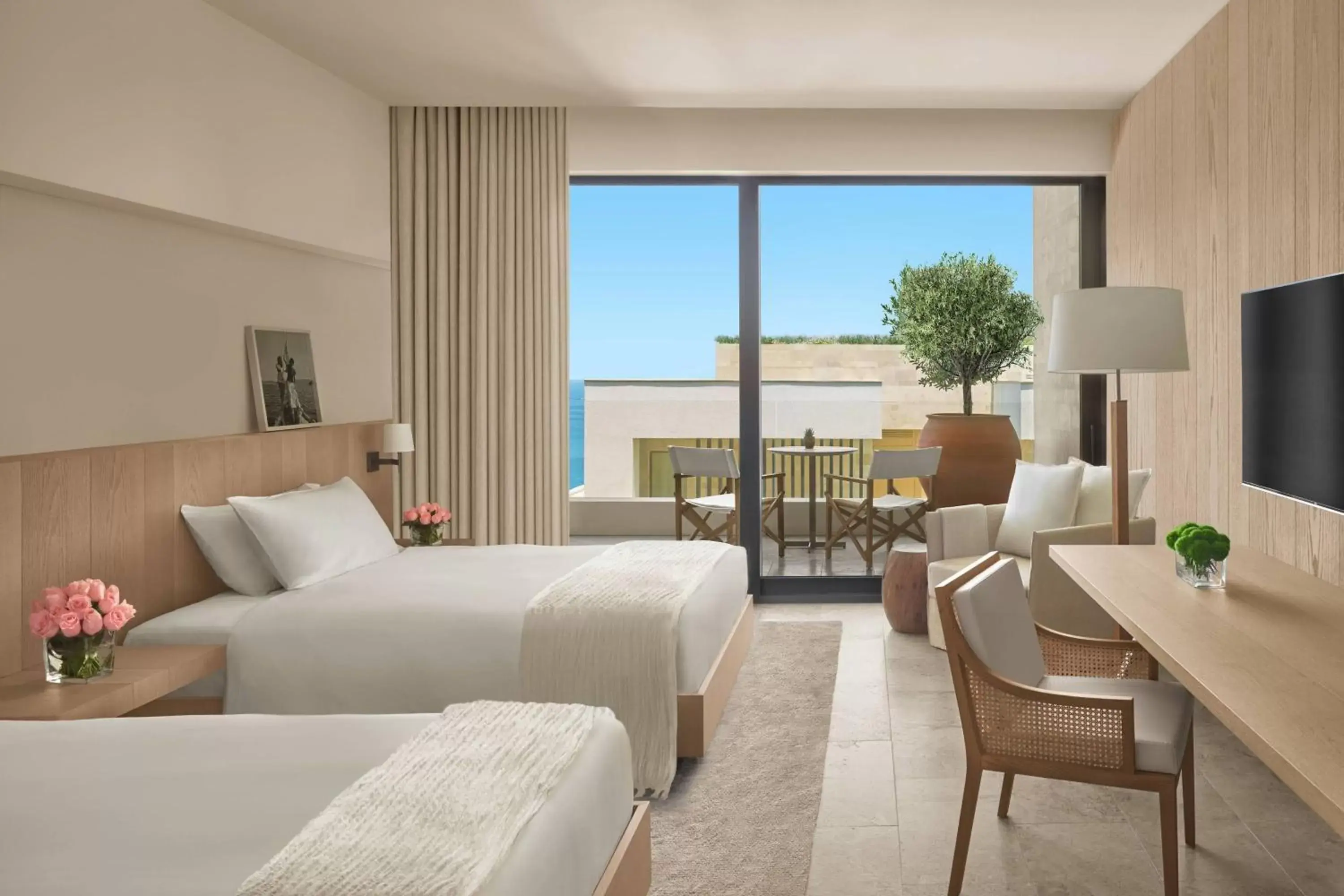 Deluxe Queen Room with Garden View and Balcony in The Bodrum EDITION Deluxe Queen Room with Garden View and Balcony in The Bodrum EDITION