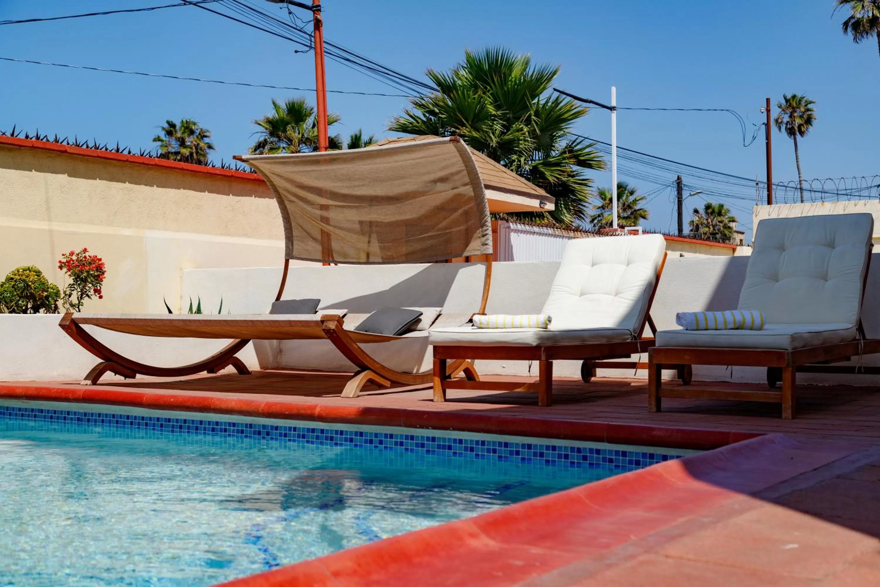 Patio in Playa Hermosa Inn at the beach