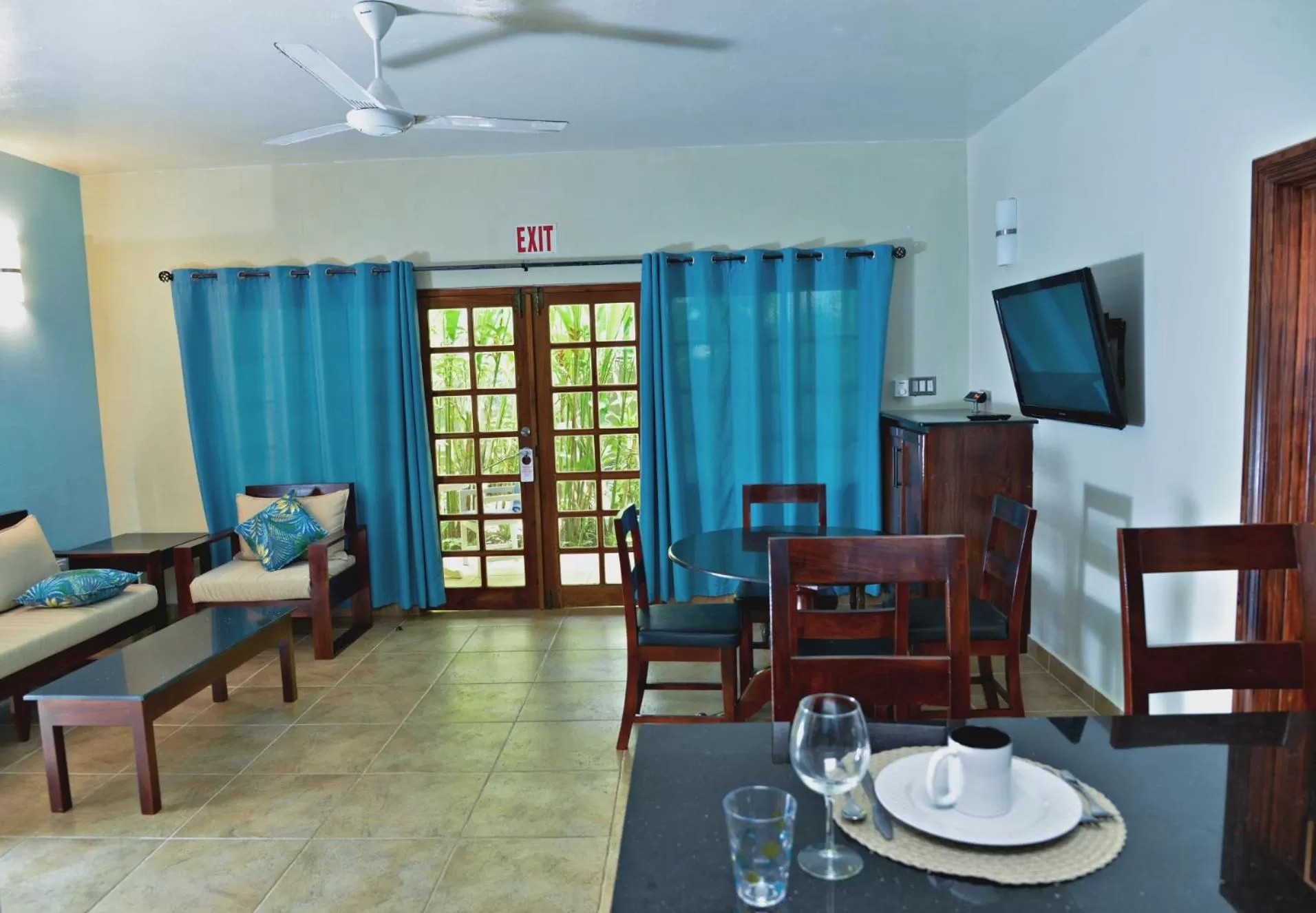 Dining area in Beach House Condos, Negril