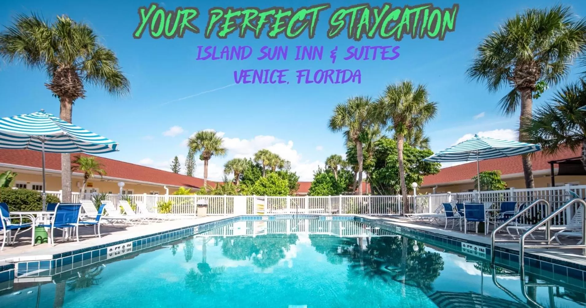 Pool view in Island Sun Inn & Suites - Venice, Florida Historic Downtown & Beach Getaway